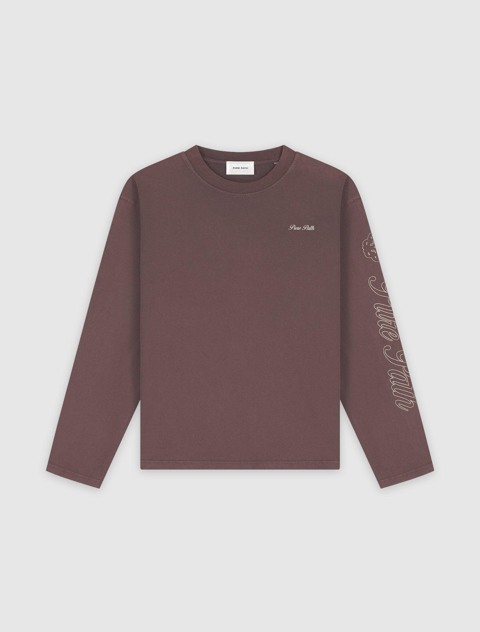 Washed Essence of Life Longsleeve T-shirt | Dark Brown