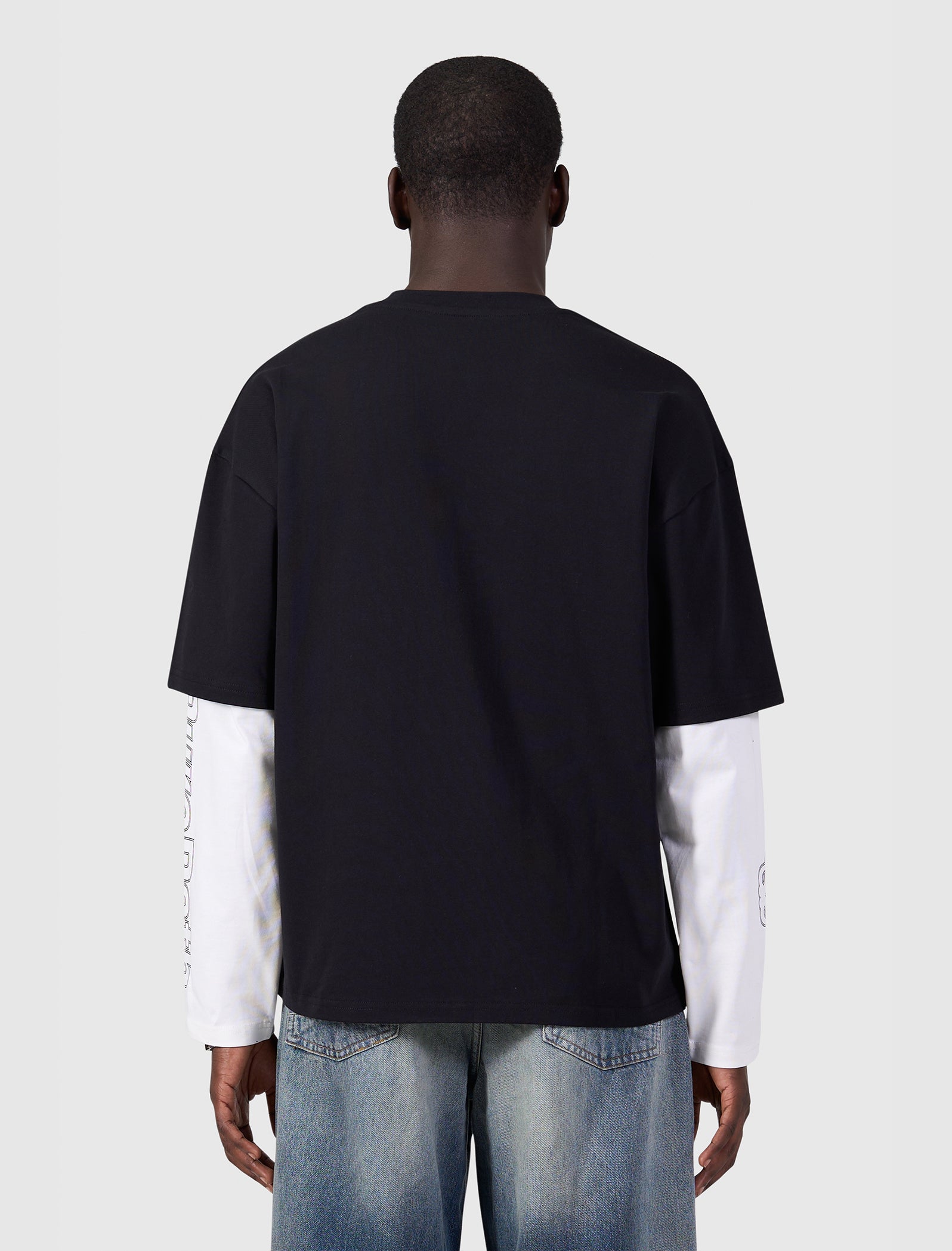 Double Layered Monogram Longsleeve T-shirt | Black