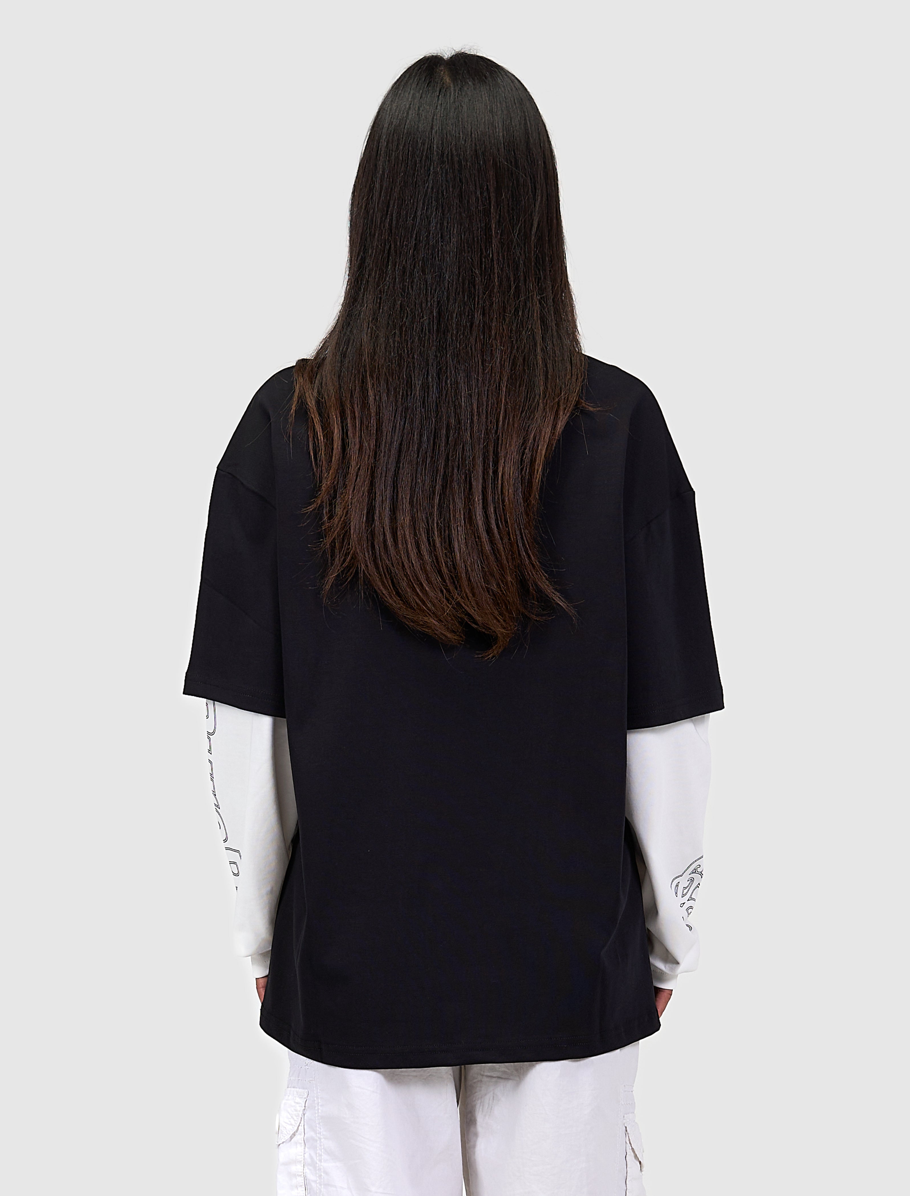 Double Layered Monogram Longsleeve T-shirt | Black