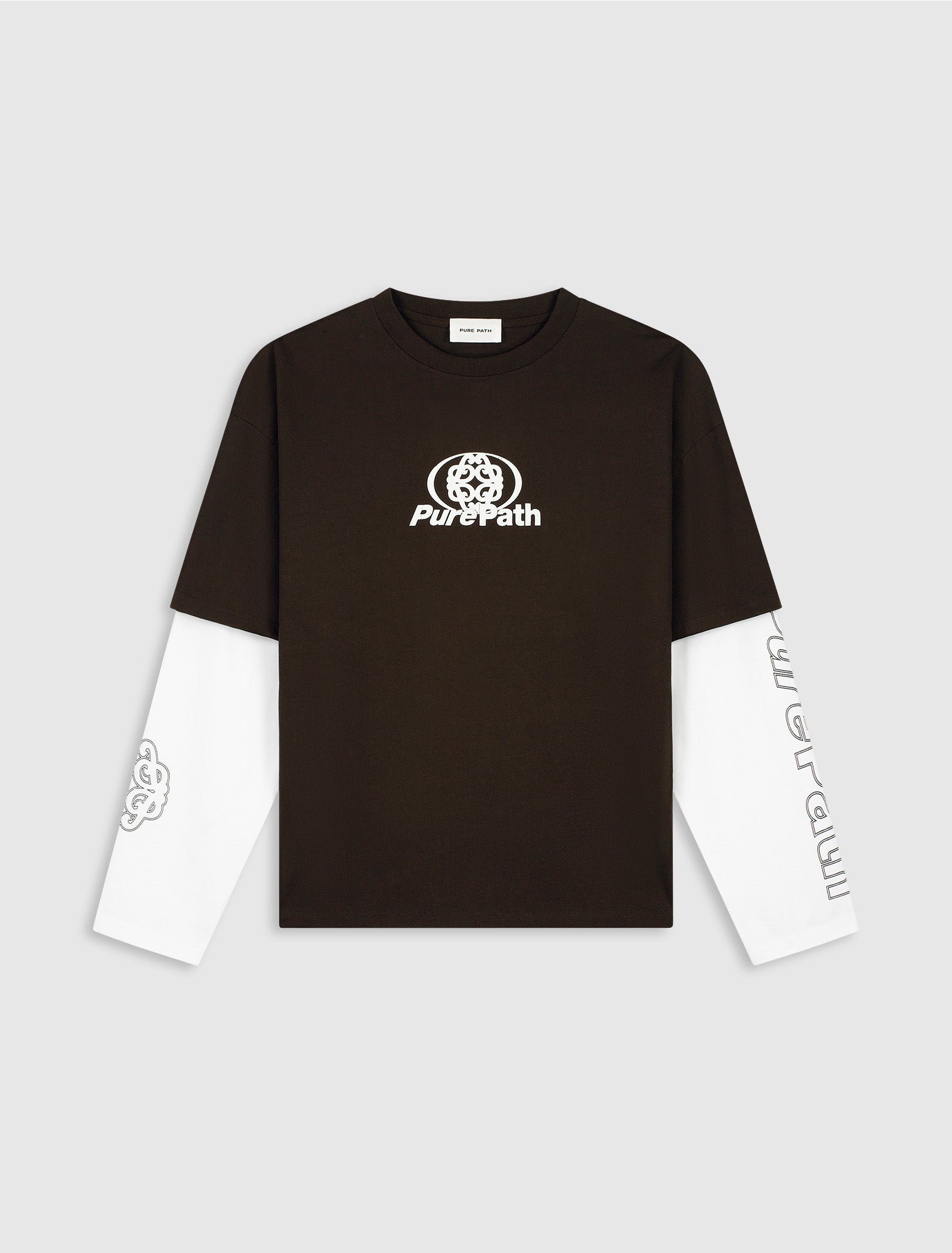 Double Layered Monogram Longsleeve T-shirt | Dark Brown