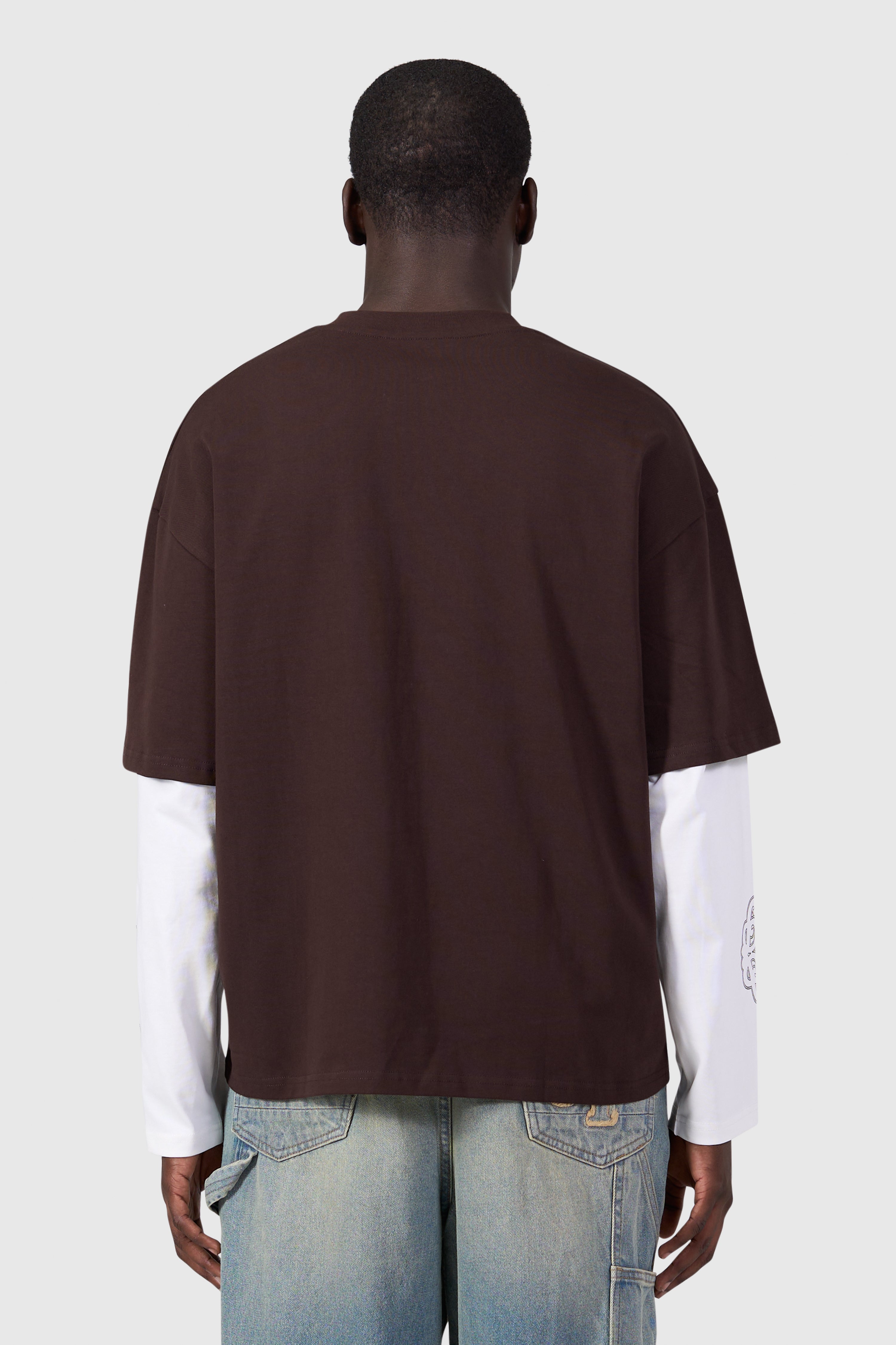Double Layered Monogram Longsleeve T-shirt | Dark Brown