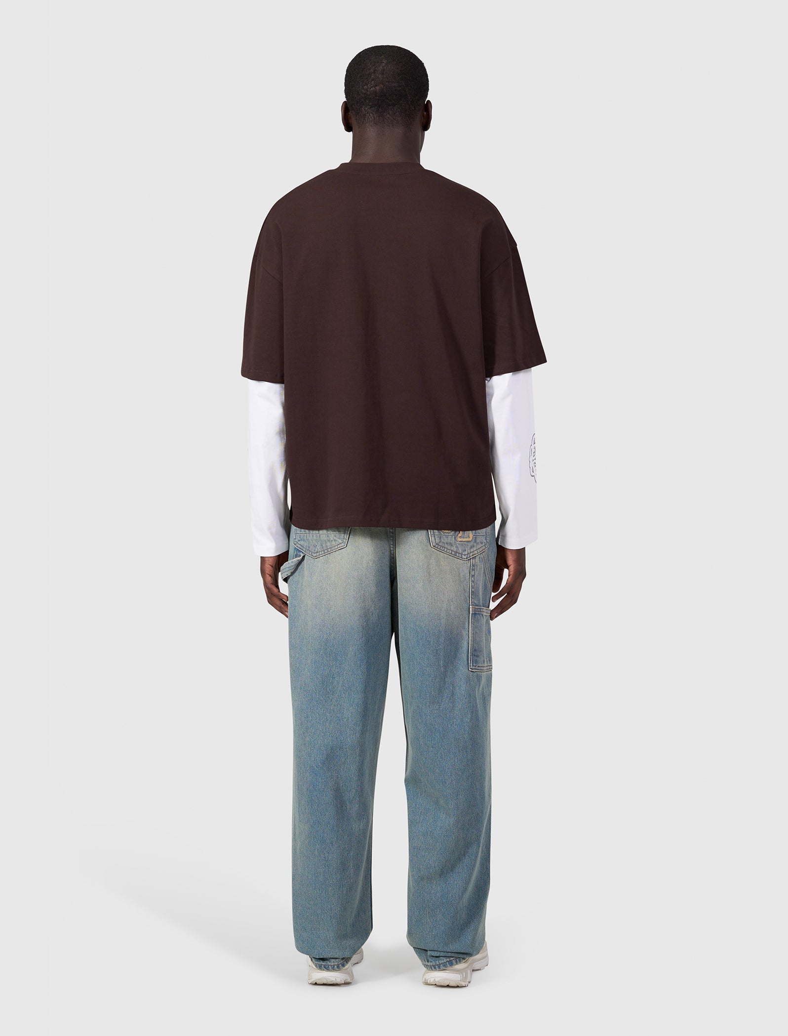 Double Layered Monogram Longsleeve T-shirt | Dark Brown