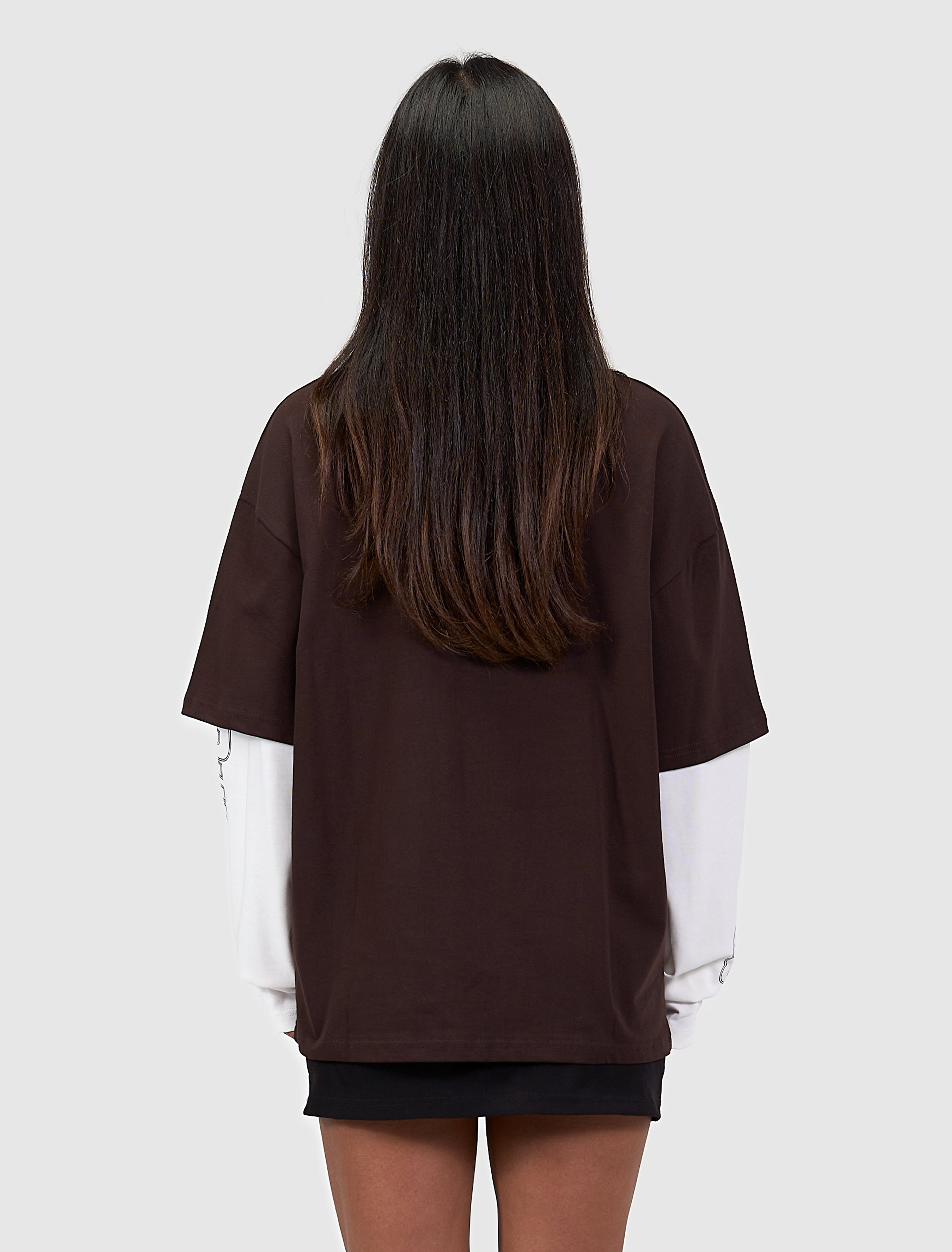 Double Layered Monogram Longsleeve T-shirt | Dark Brown