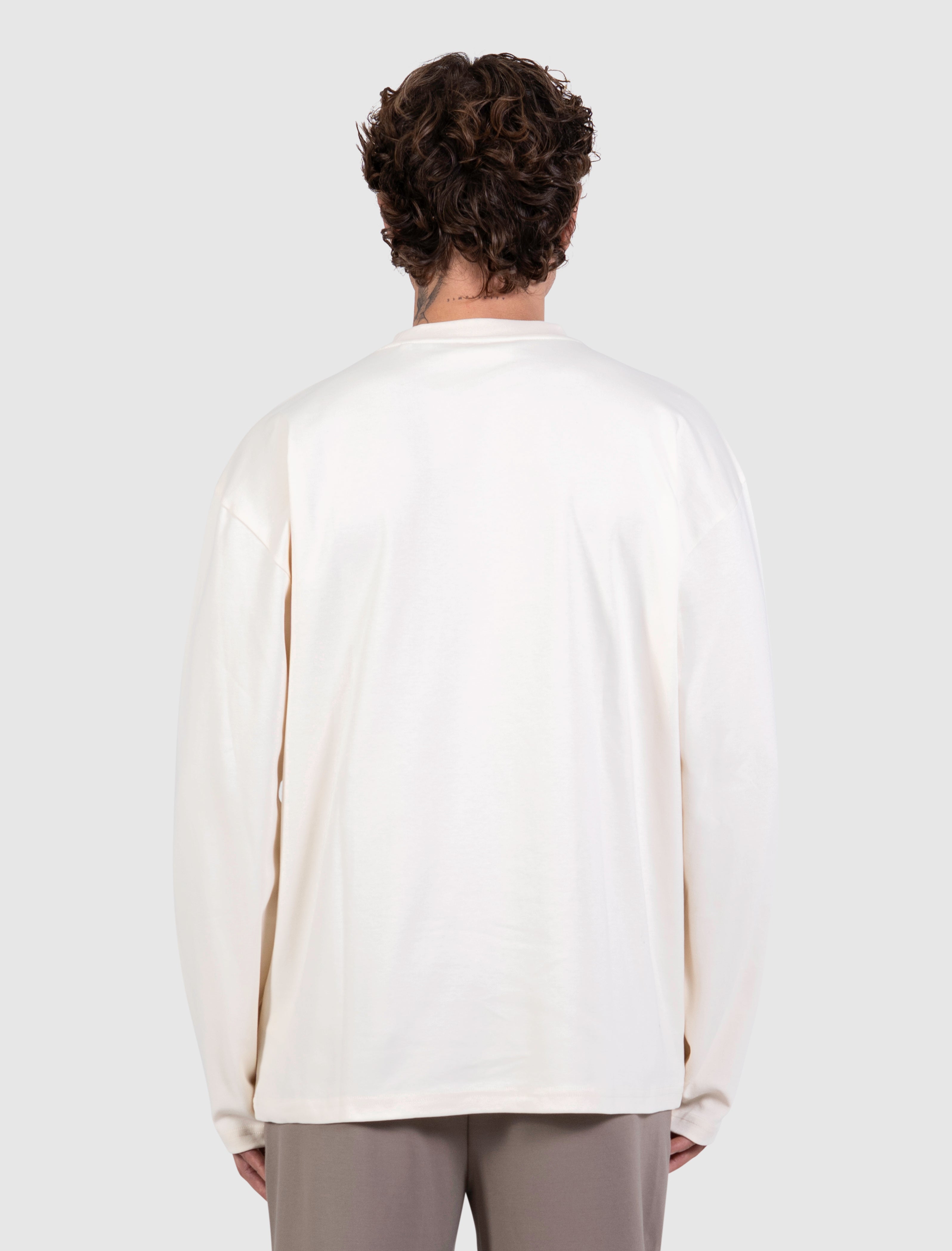 Emblem Badge Longsleeve T-shirt | Ecru