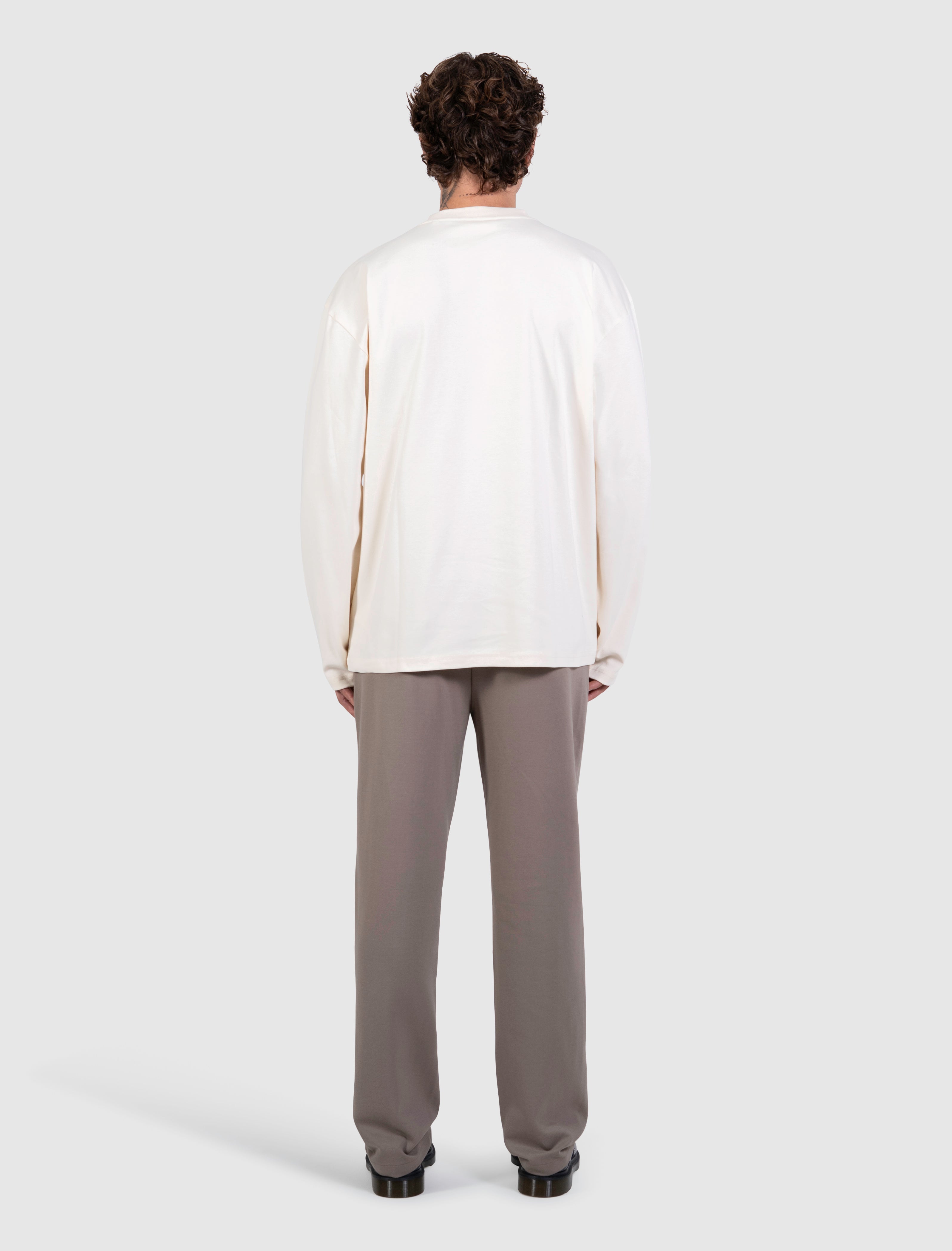 Emblem Badge Longsleeve T-shirt | Ecru