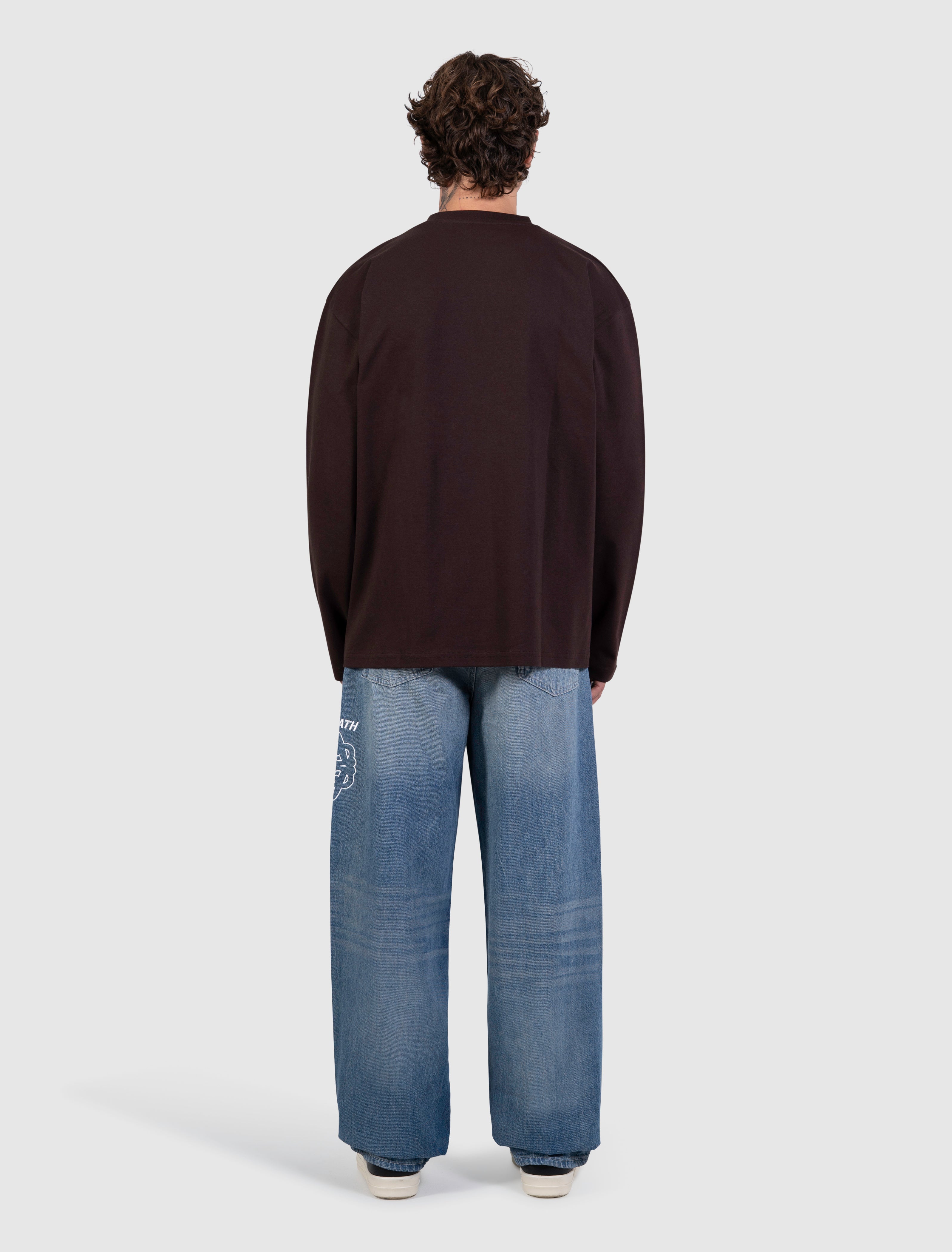 Emblem Badge Longsleeve T-shirt | Dark Brown