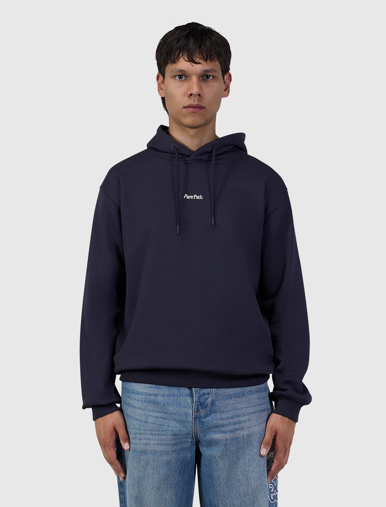 Bold Emblem Hoodie | Dark Navy