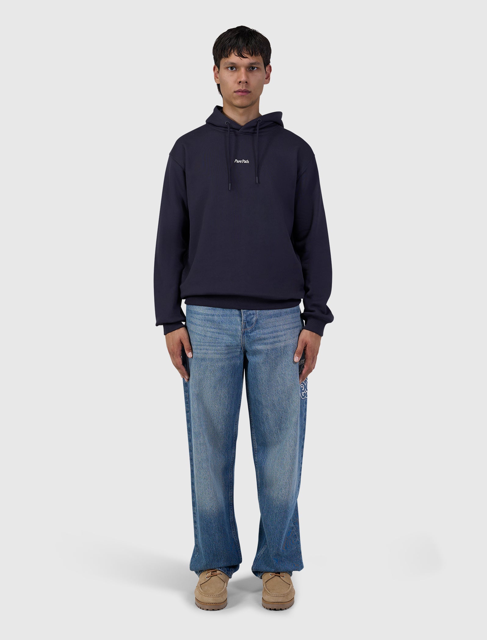 Bold Emblem Hoodie | Dark Navy
