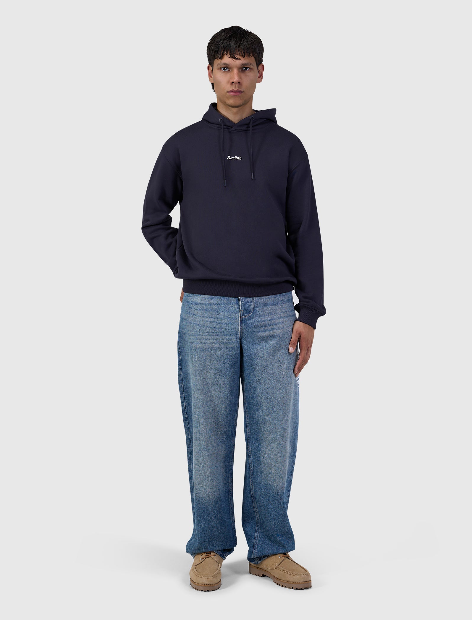 Bold Emblem Hoodie | Dark Navy