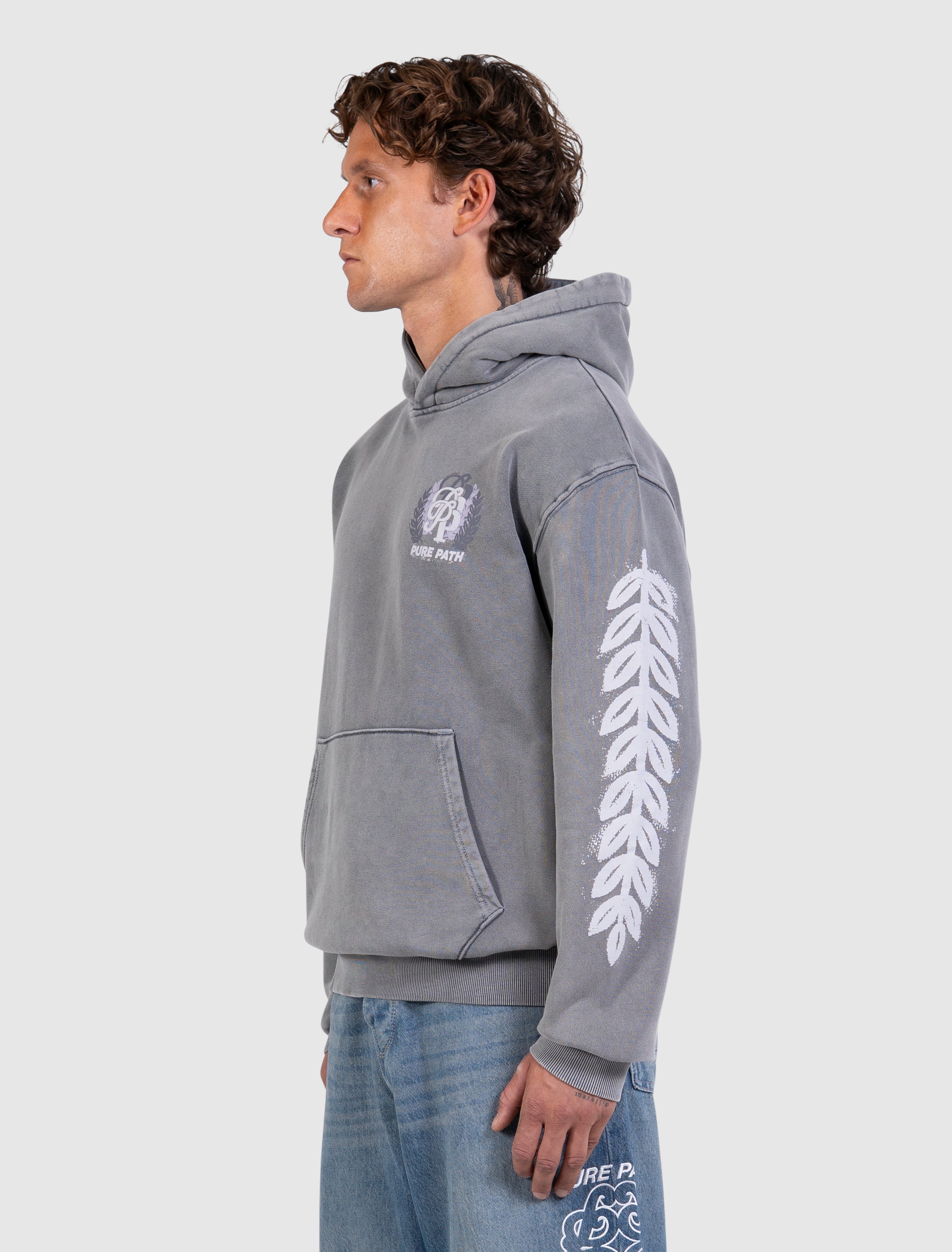 Faded Leaves Hoodie | Black