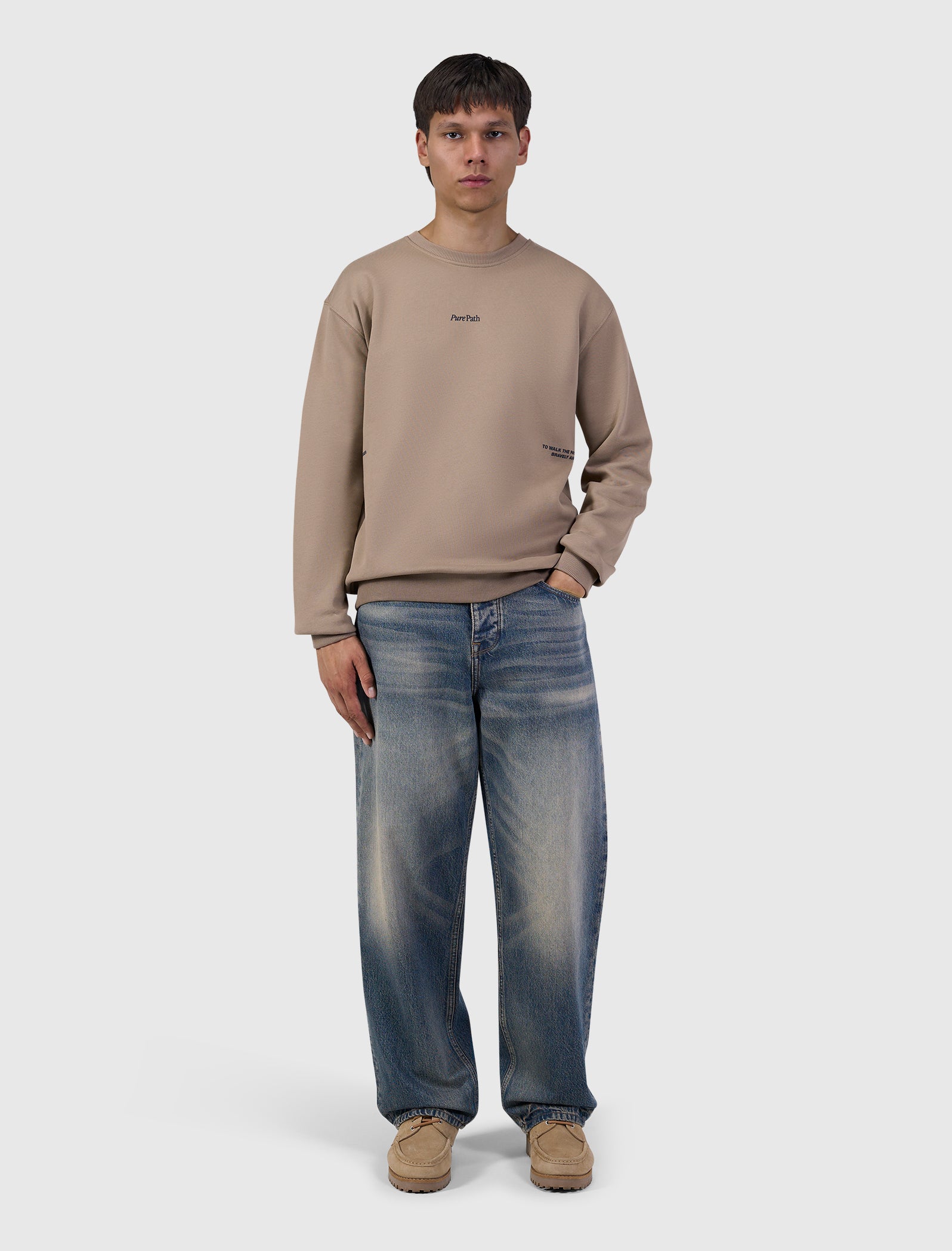 Mirror Logo Sweater | Taupe
