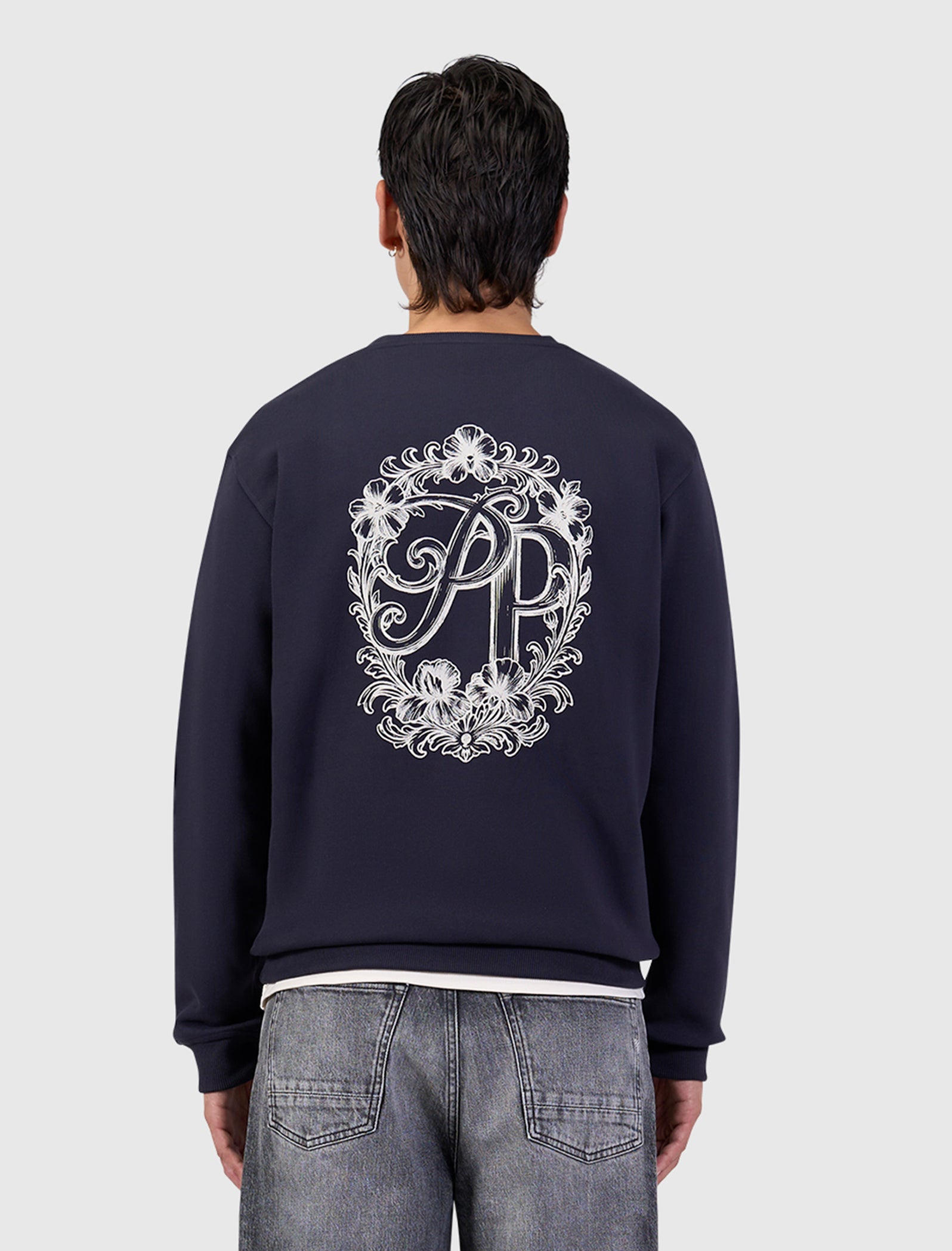Vintage Floral Sweater | Dark Navy