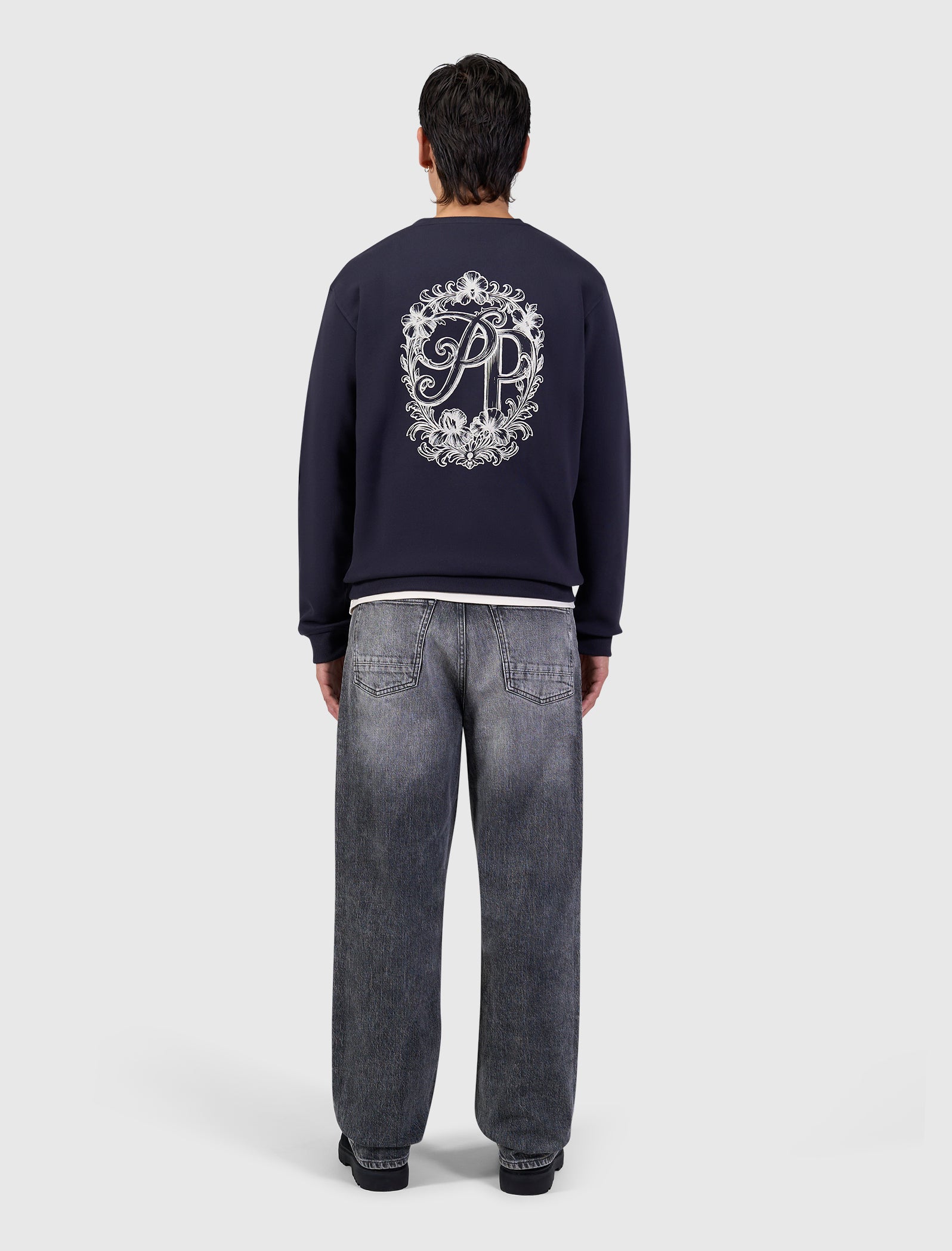Vintage Floral Sweater | Dark Navy