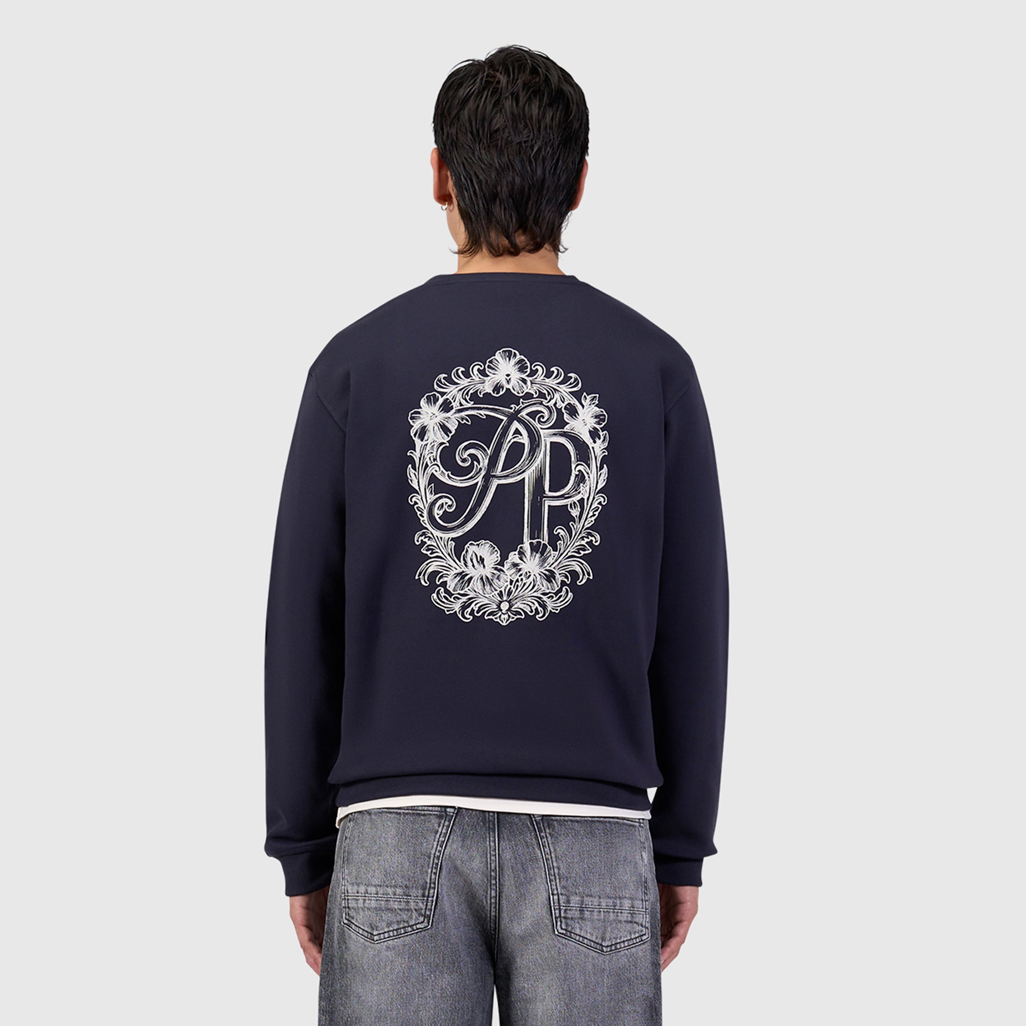 Vintage Floral Sweater | Dark Navy
