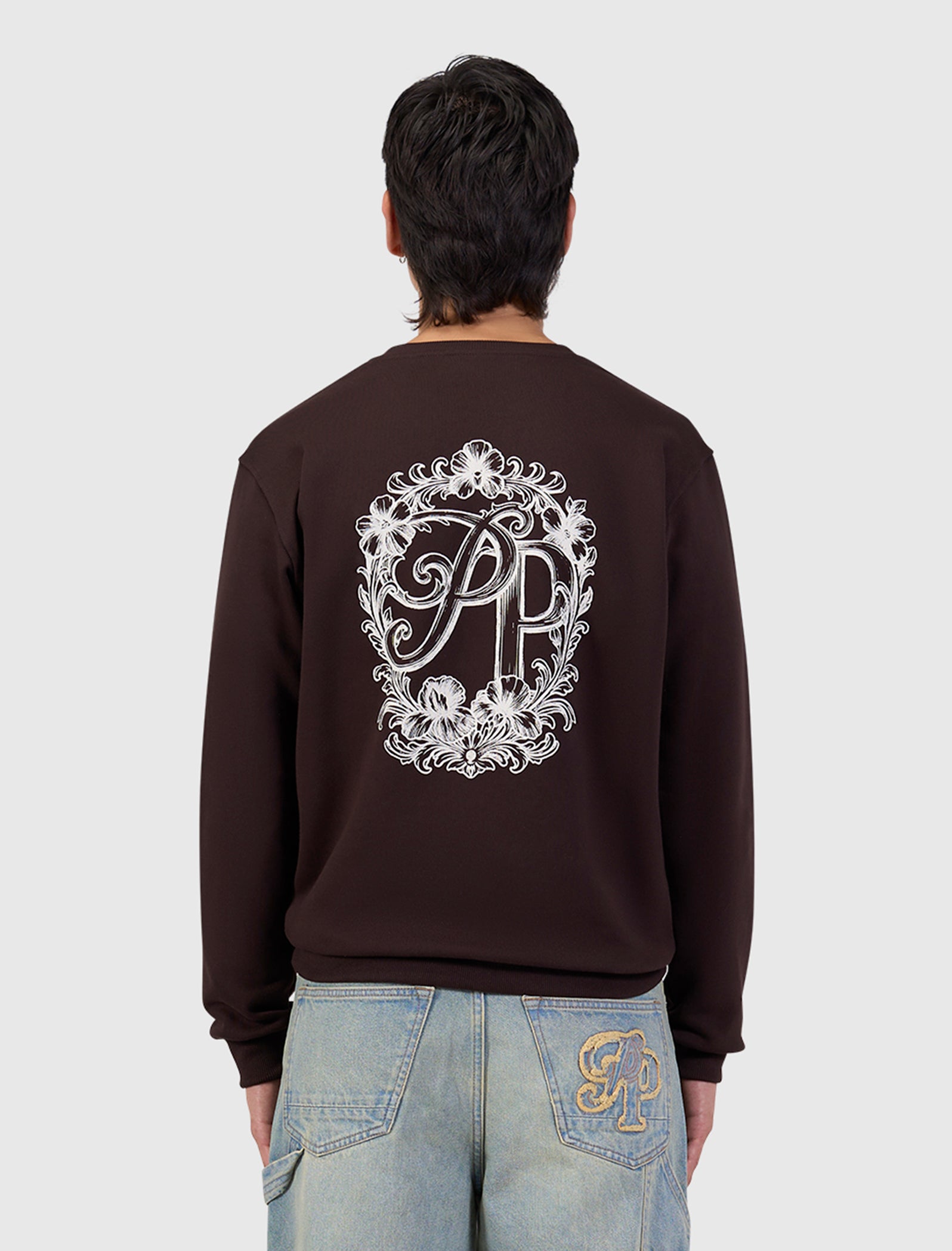 Vintage Floral Sweater | Dark Brown