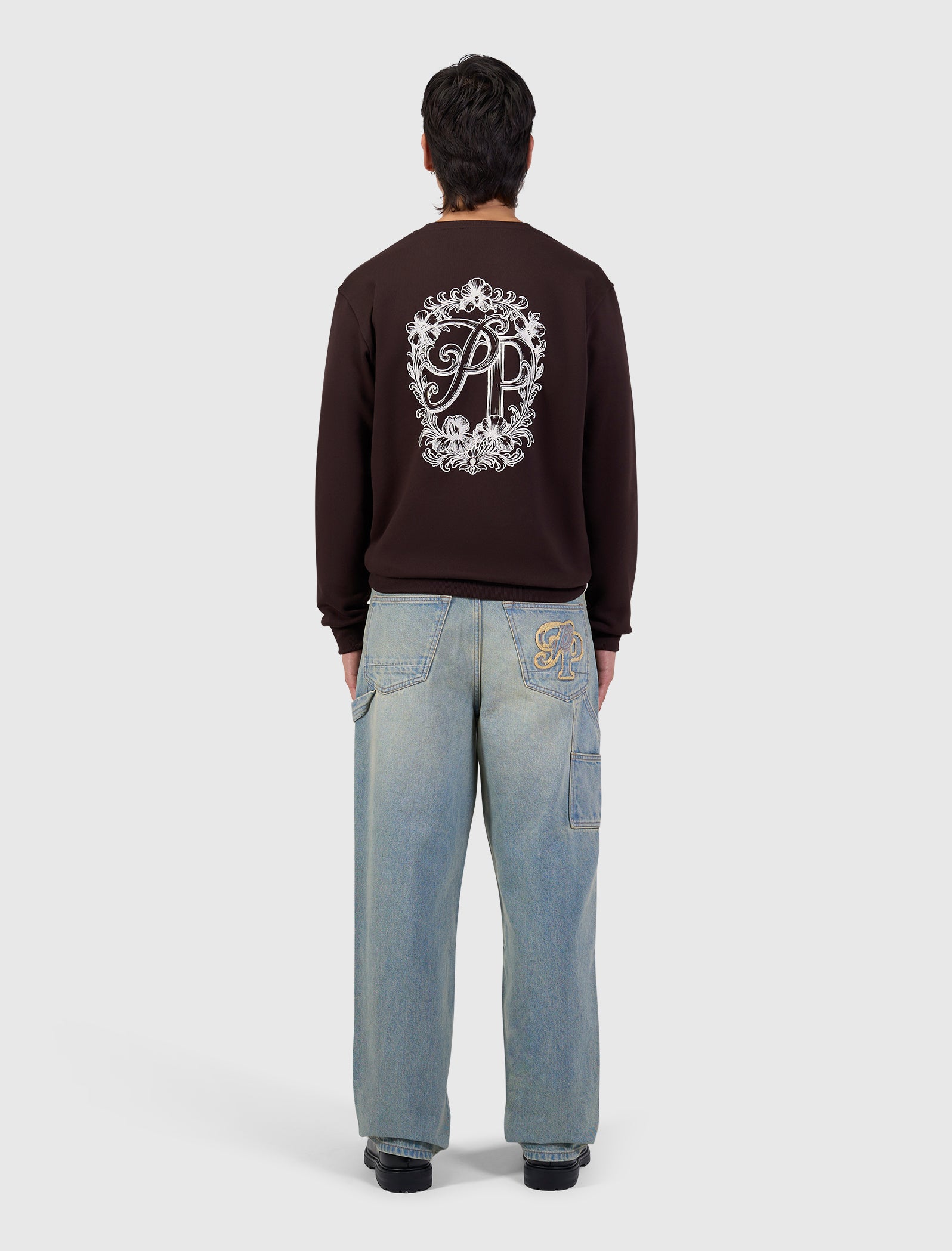 Vintage Floral Sweater | Dark Brown