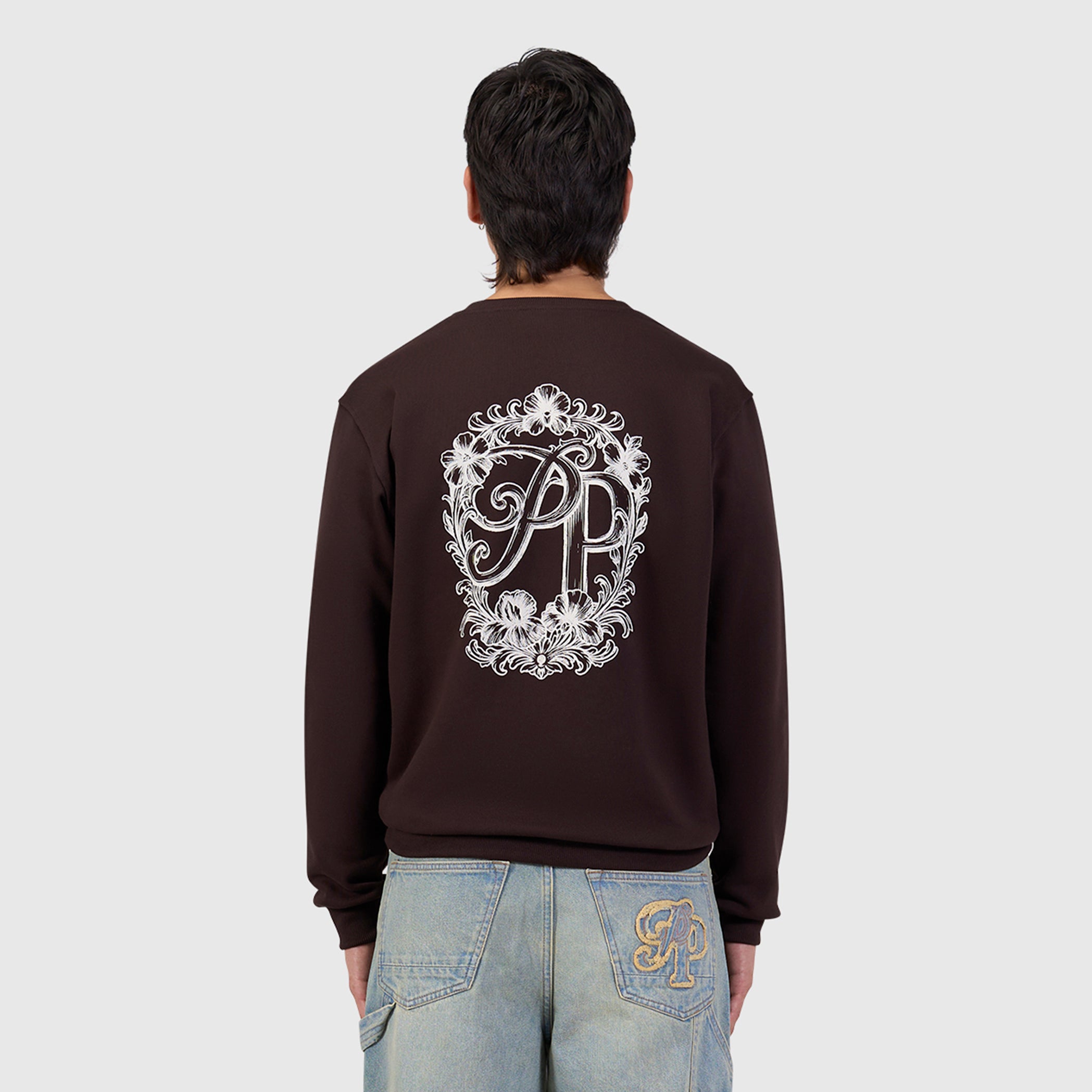 Vintage Floral Sweater | Dark Brown