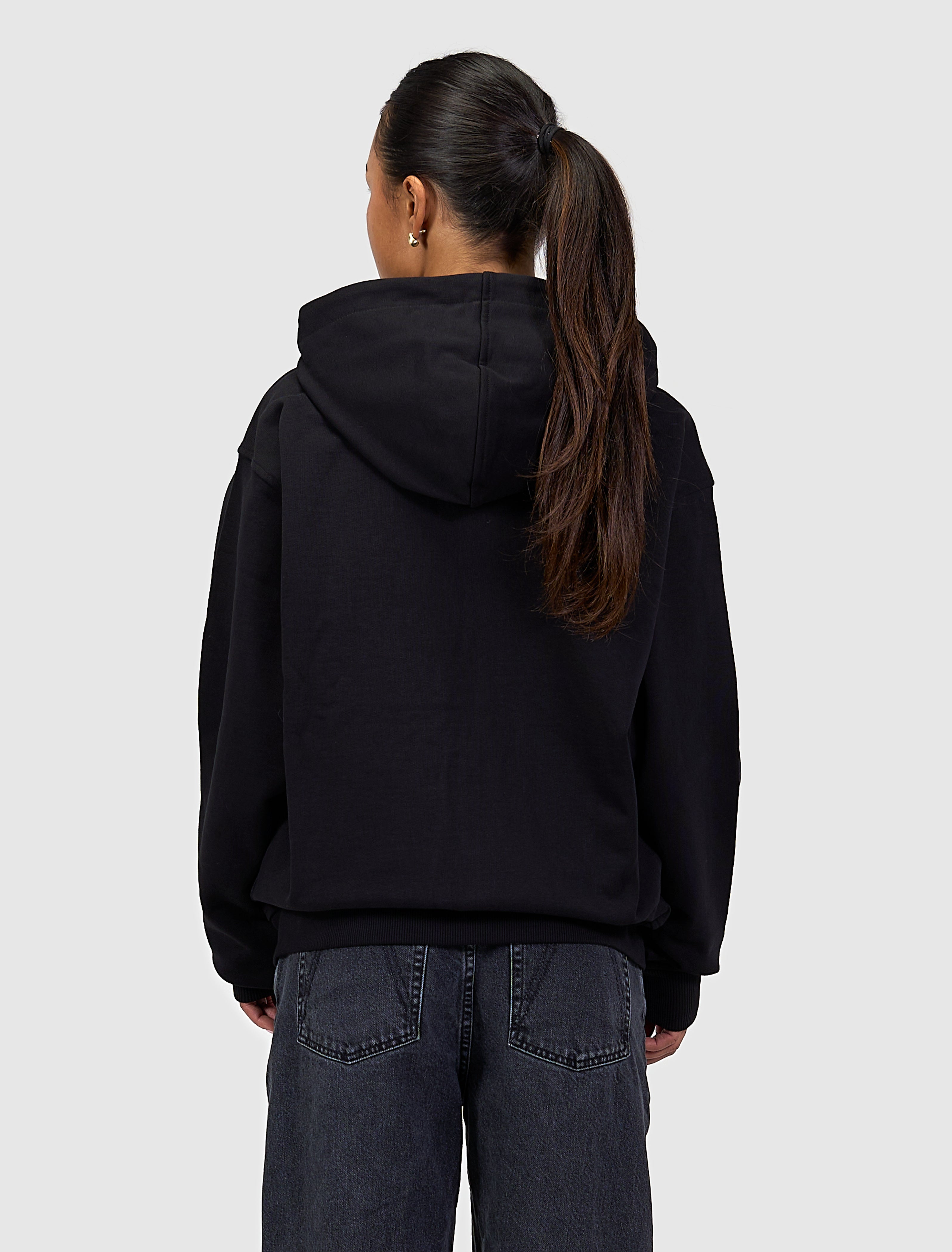 Two Way Full-zip Monogram Hoodie | Black