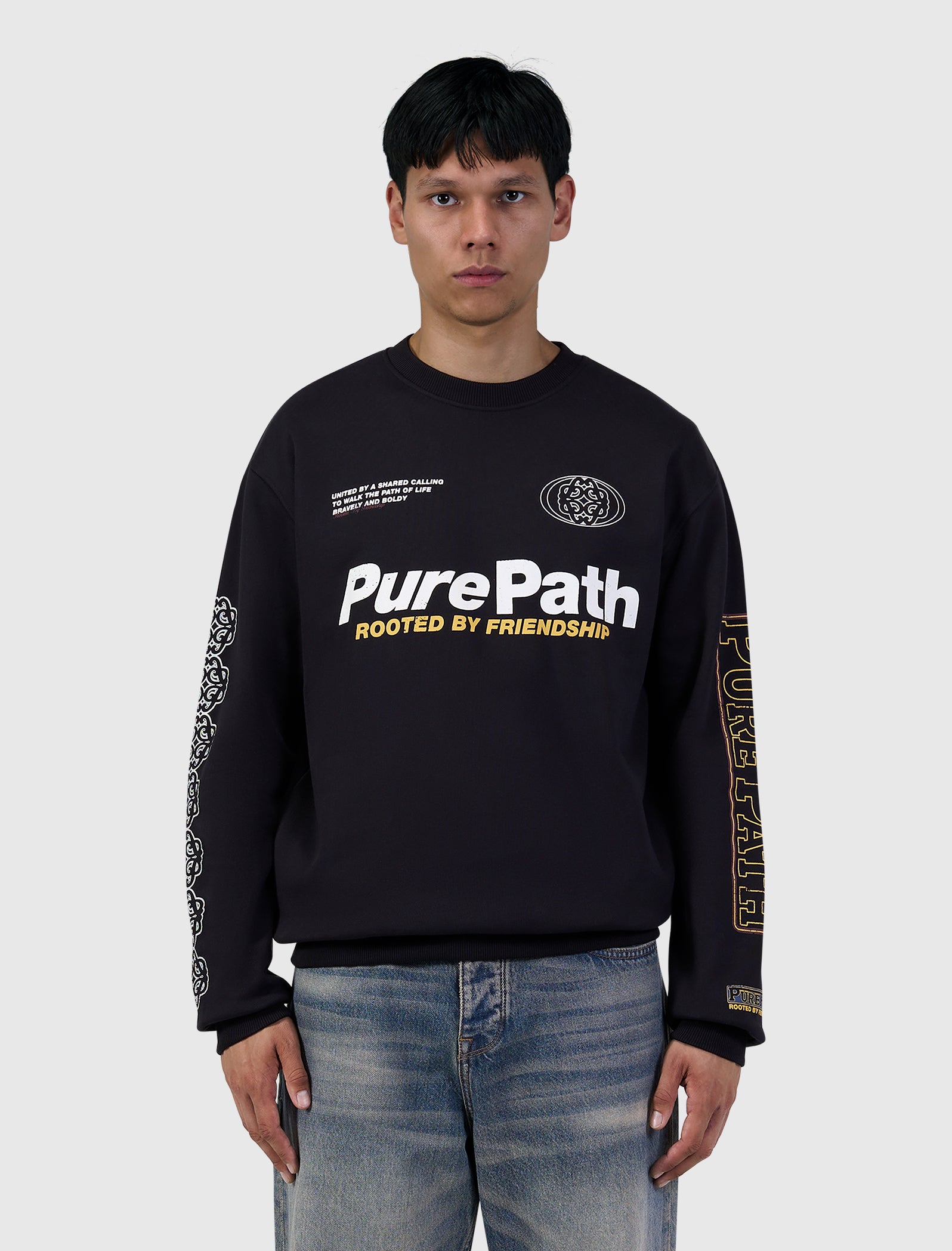 Rooted By Friendship Crest Sweater | Black