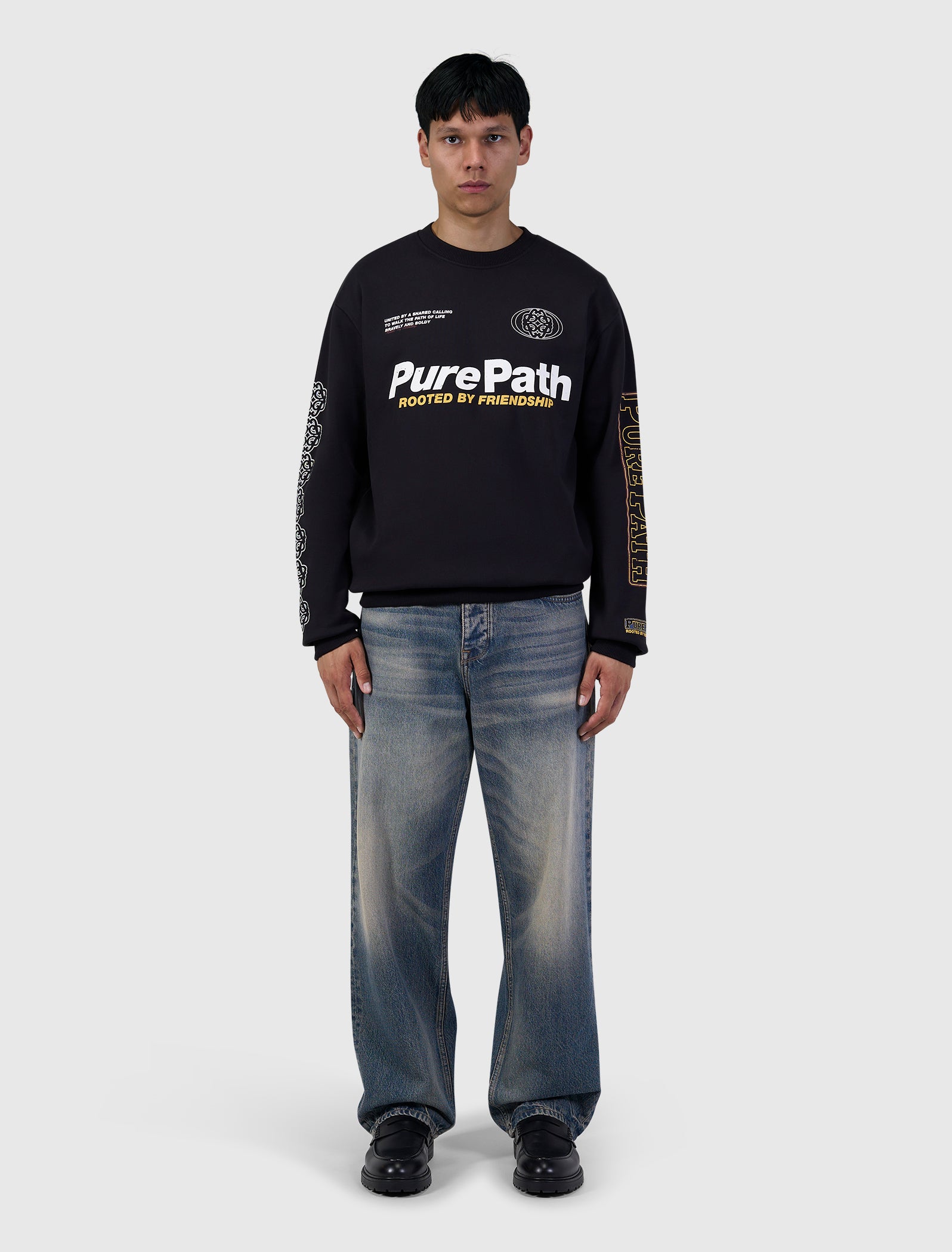 Rooted By Friendship Crest Sweater | Black