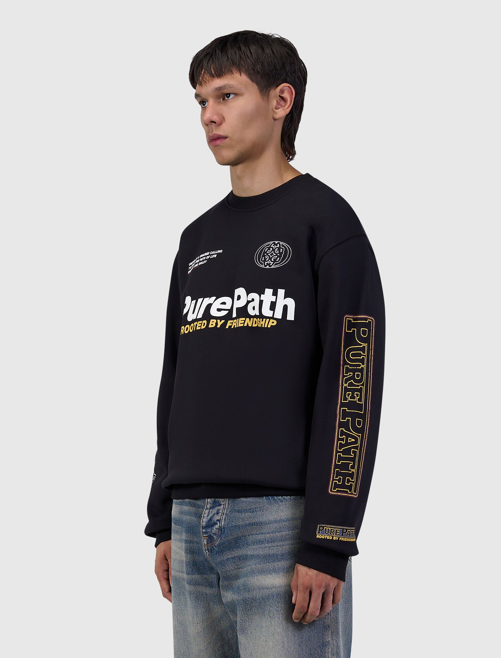 Rooted By Friendship Crest Sweater | Black