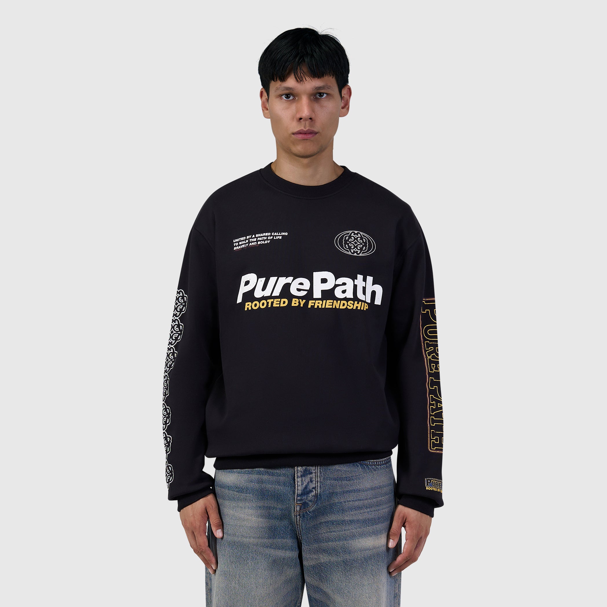 Rooted By Friendship Crest Sweater | Black