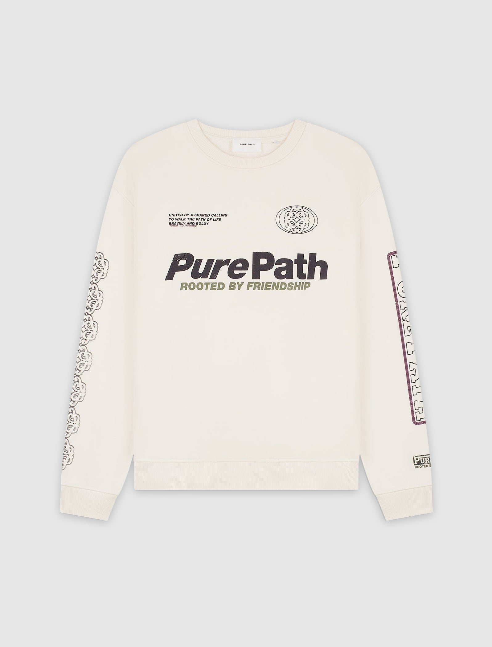 Rooted By Friendship Crest Sweater | Ecru