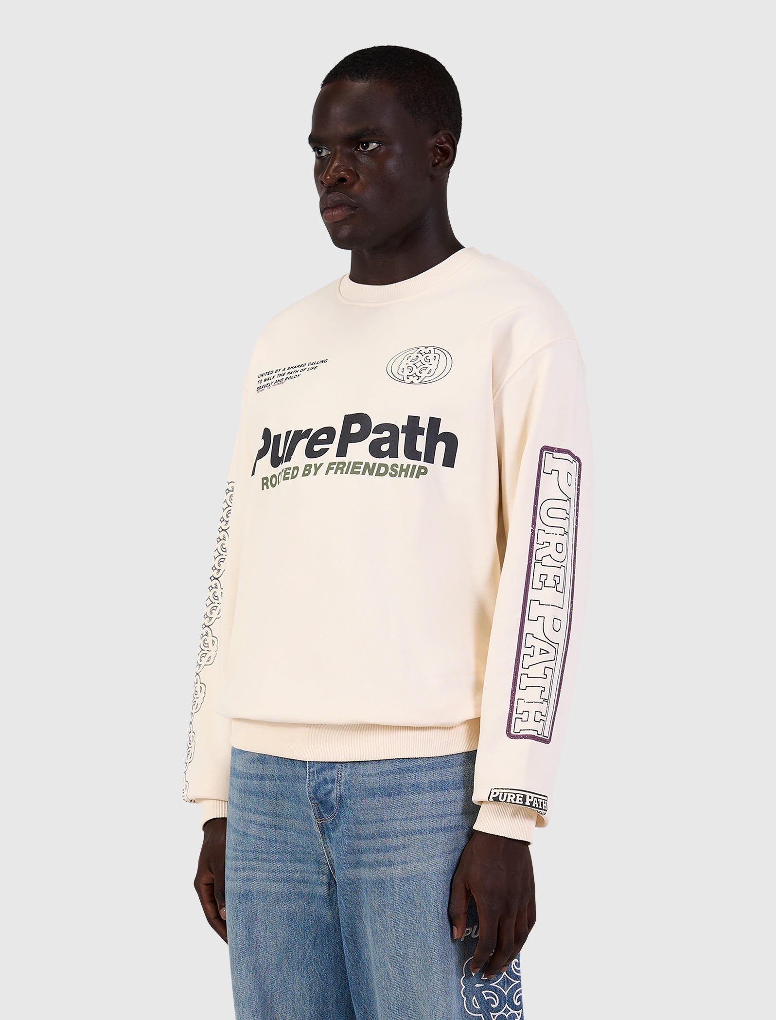 Rooted By Friendship Crest Sweater | Ecru