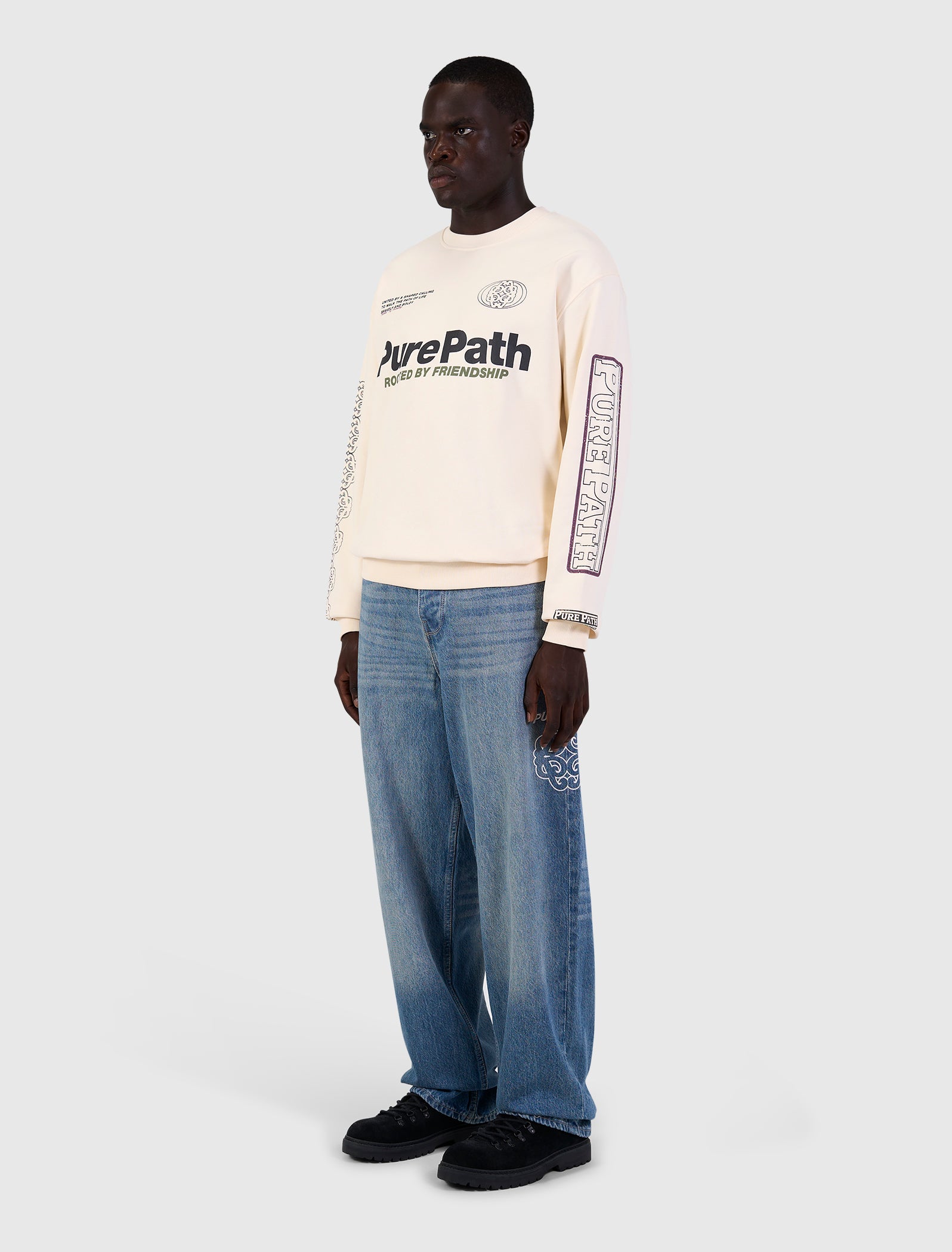Rooted By Friendship Crest Sweater | Ecru