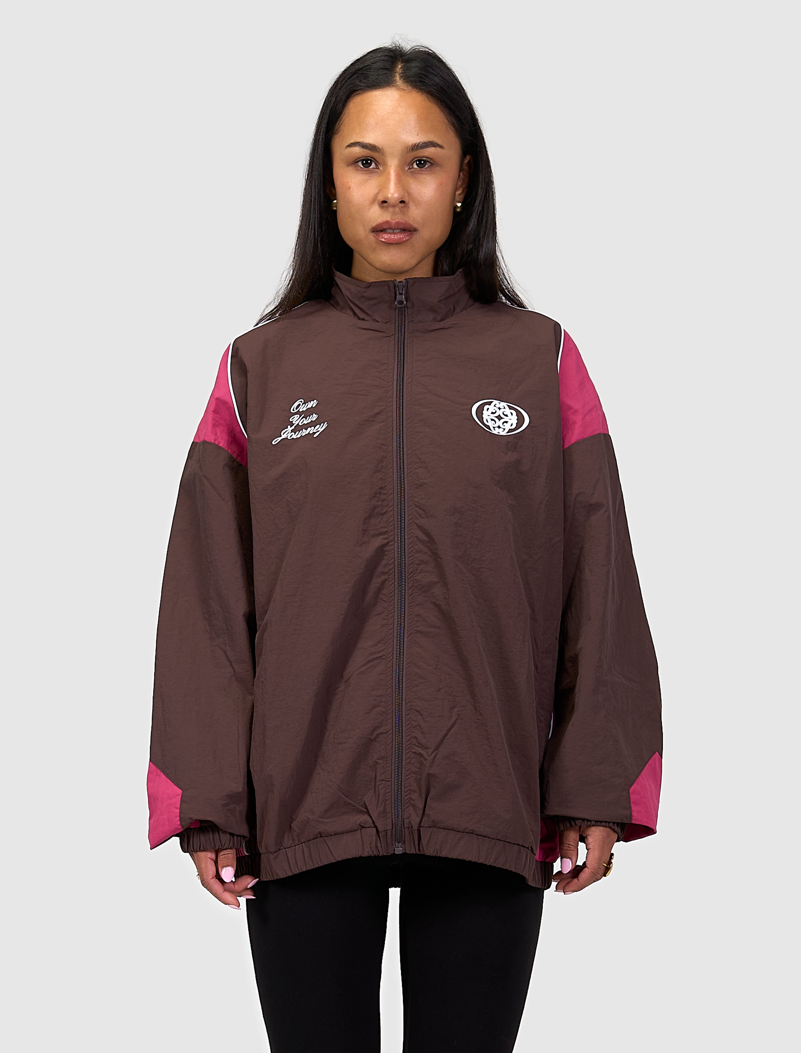 Monogram Panel Track Jacket | Dark Brown