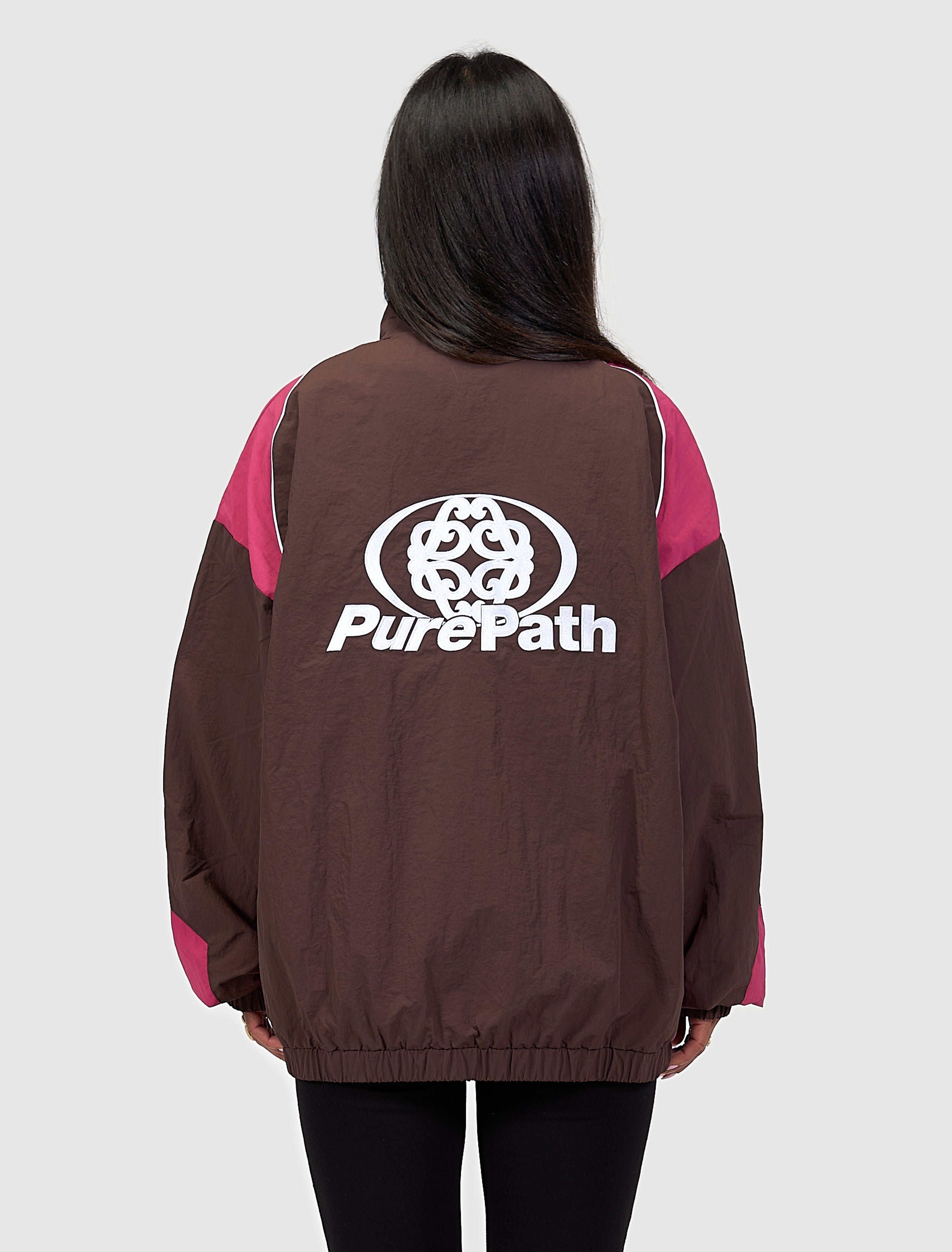 Monogram Panel Track Jacket | Dark Brown