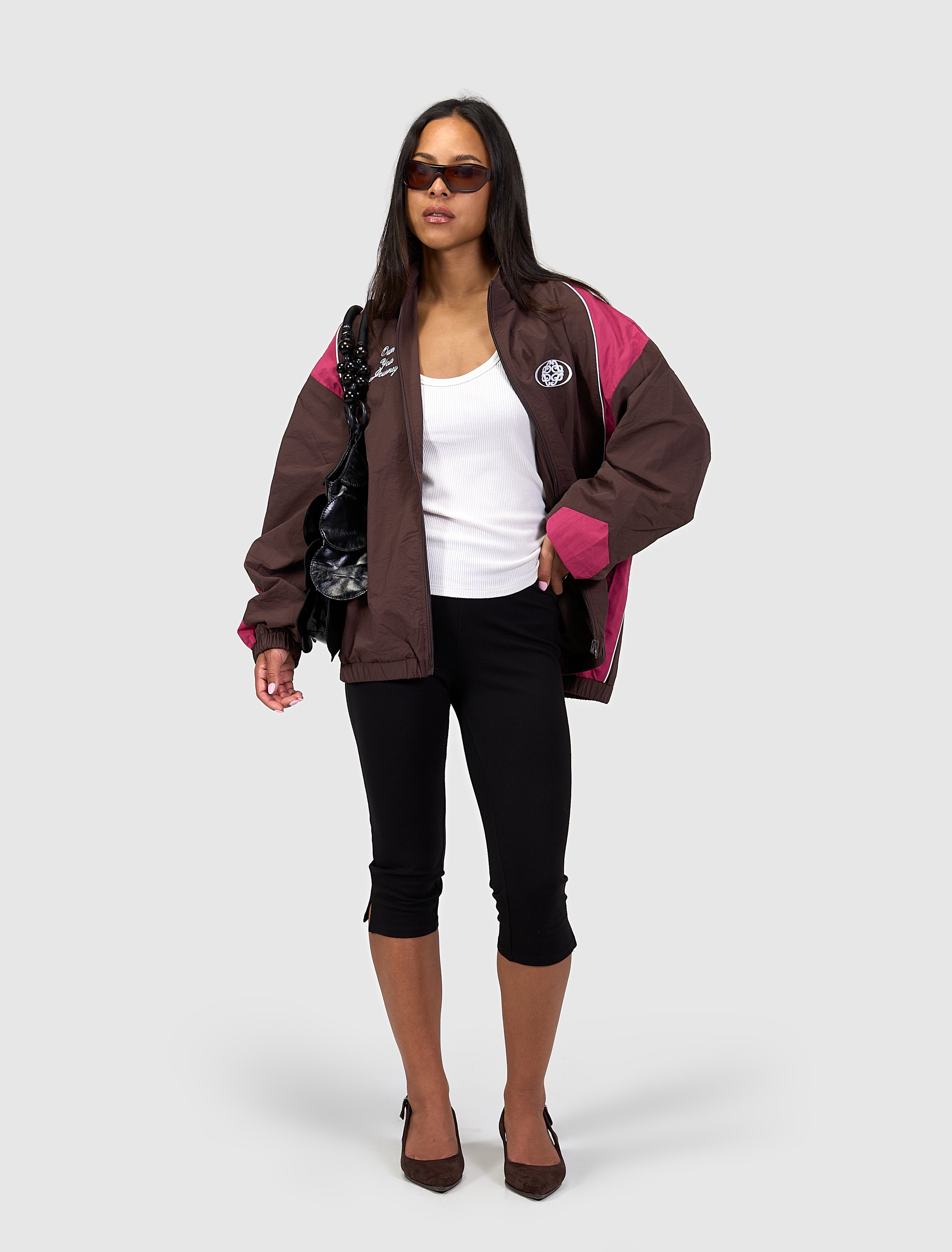 Monogram Panel Track Jacket | Dark Brown