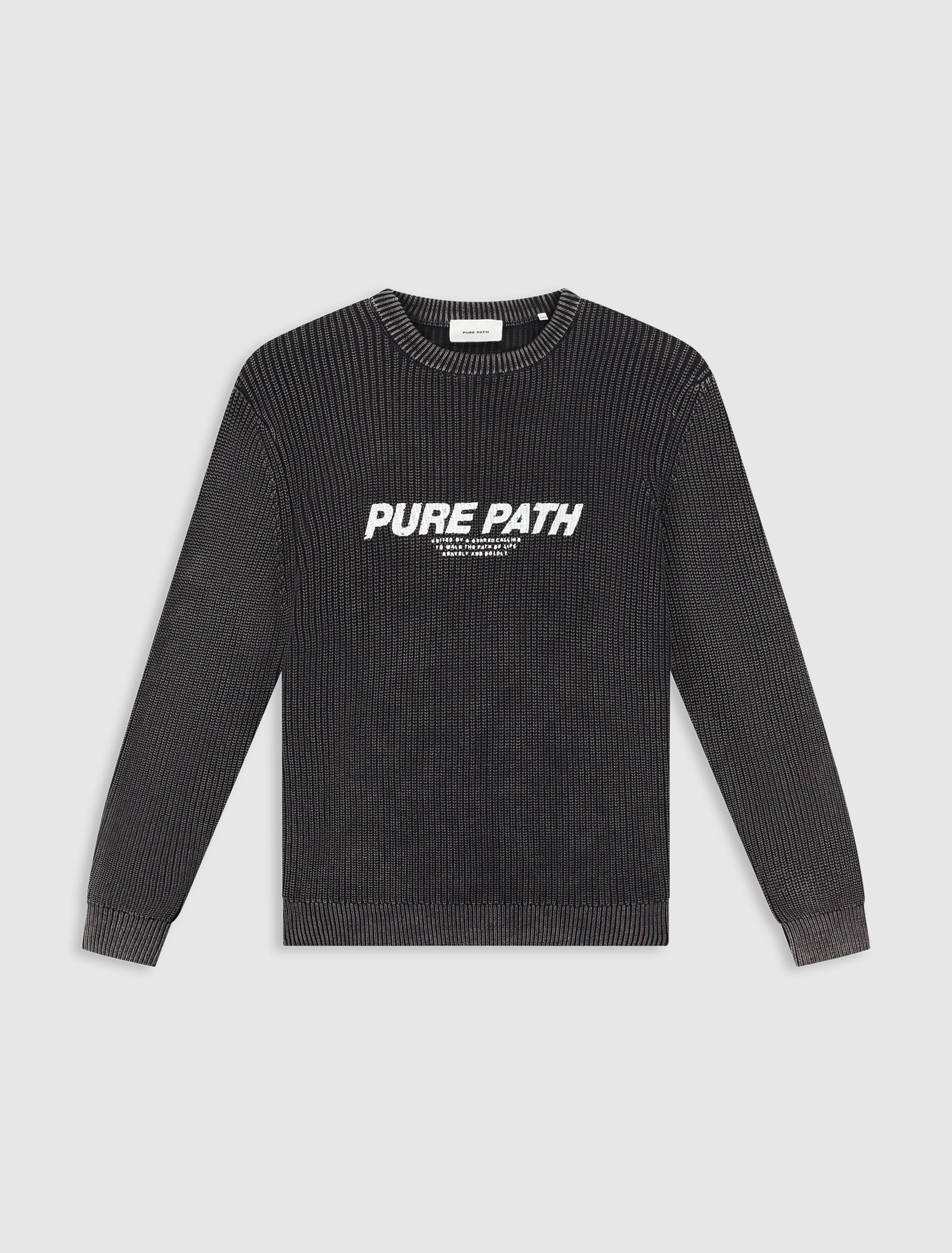 Washed United Knit Sweater | Black