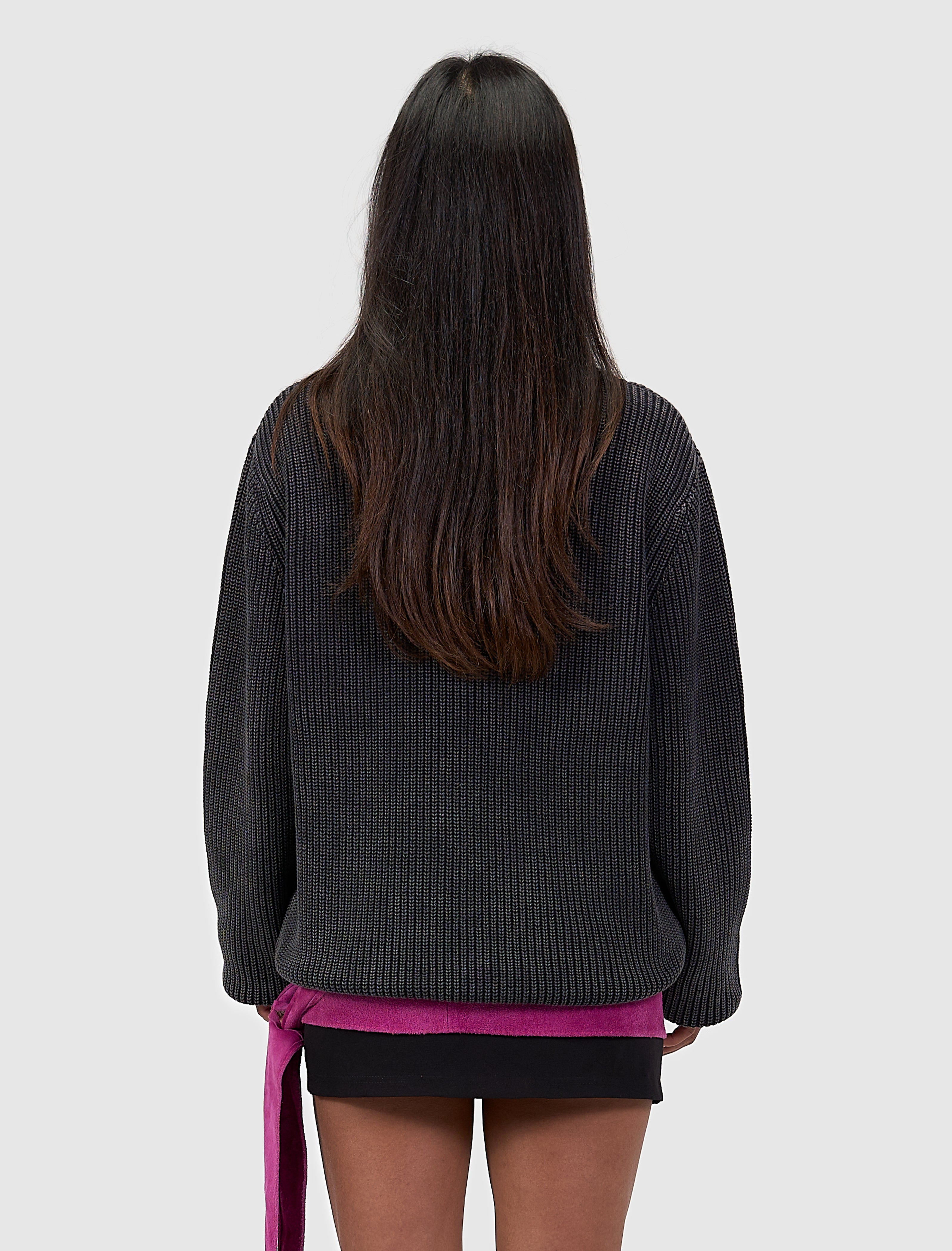 Washed United Knit Sweater | Black
