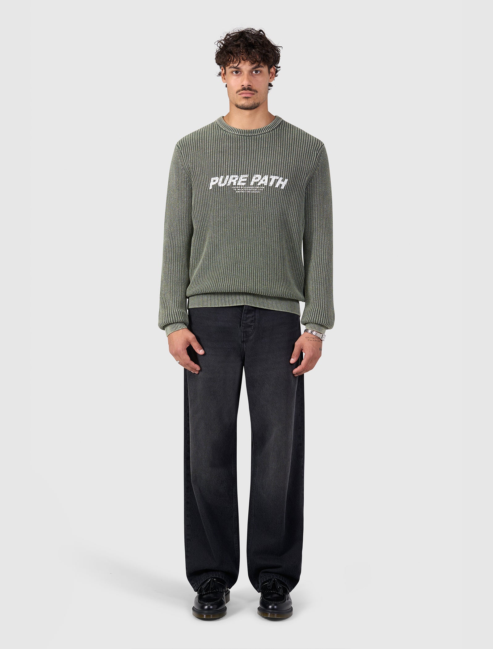 Washed United Knit Sweater | Dark Army