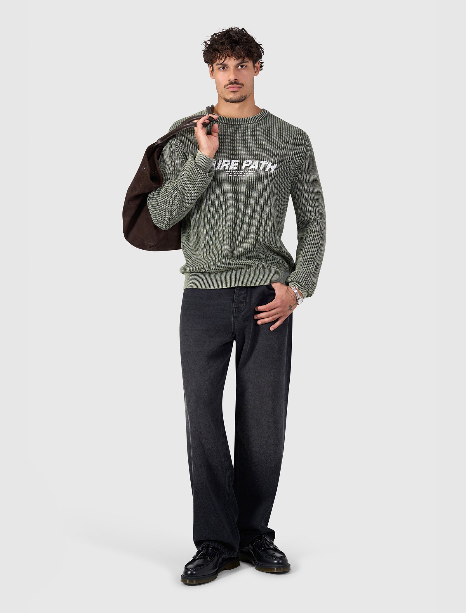 Washed United Knit Sweater | Dark Army