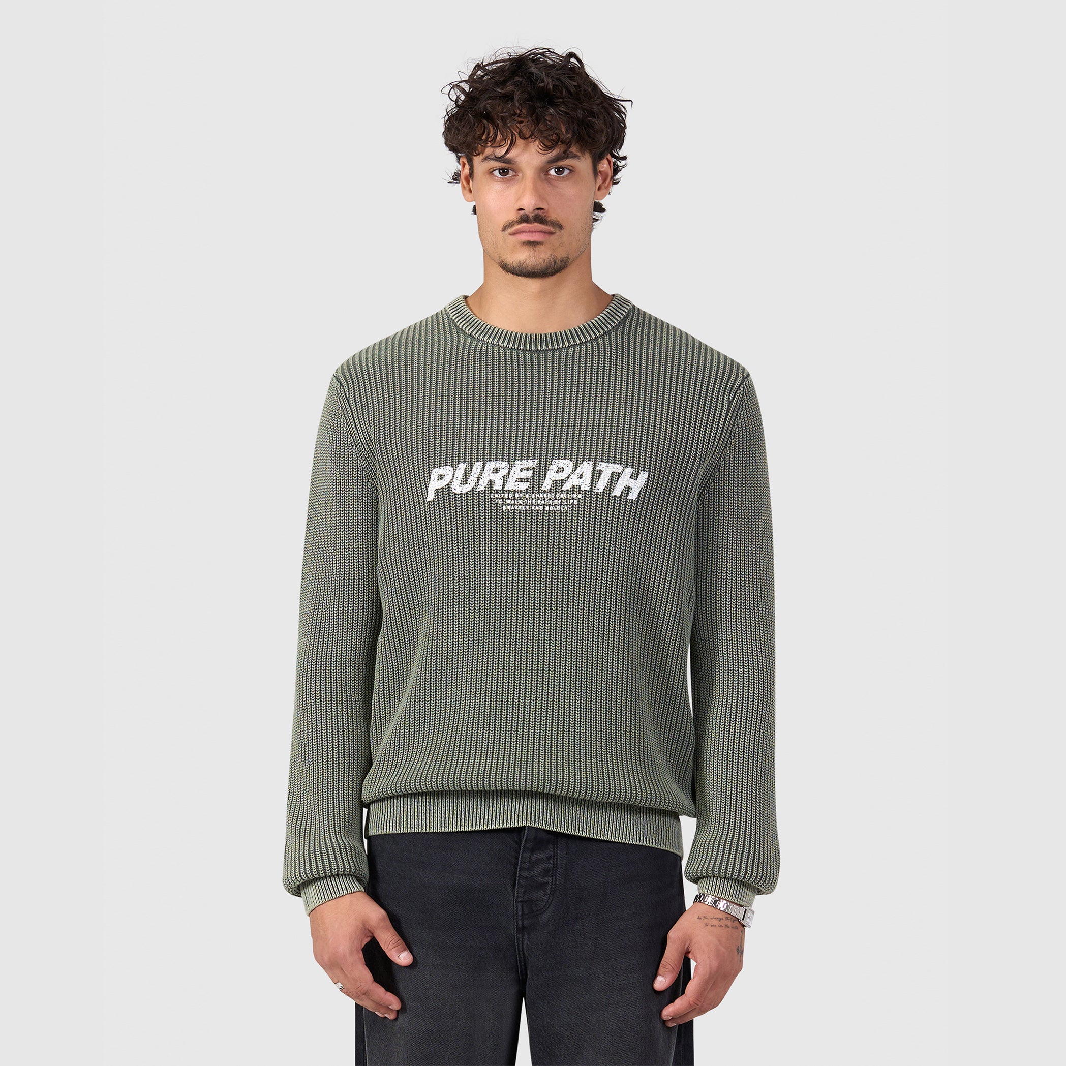 Washed United Knit Sweater | Dark Army