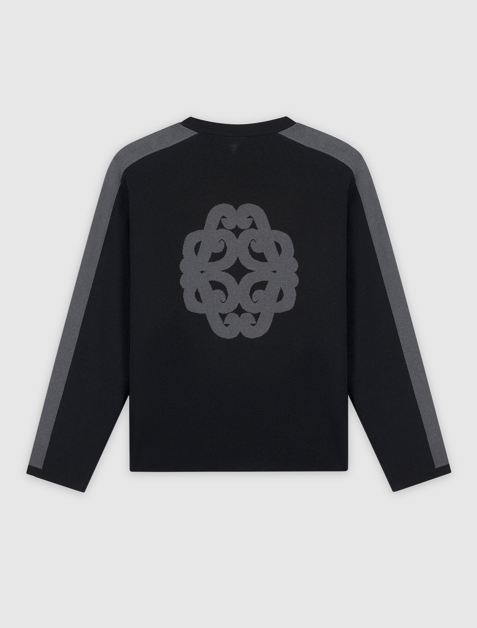 Jacquard Emblem Knit Sweater | Black