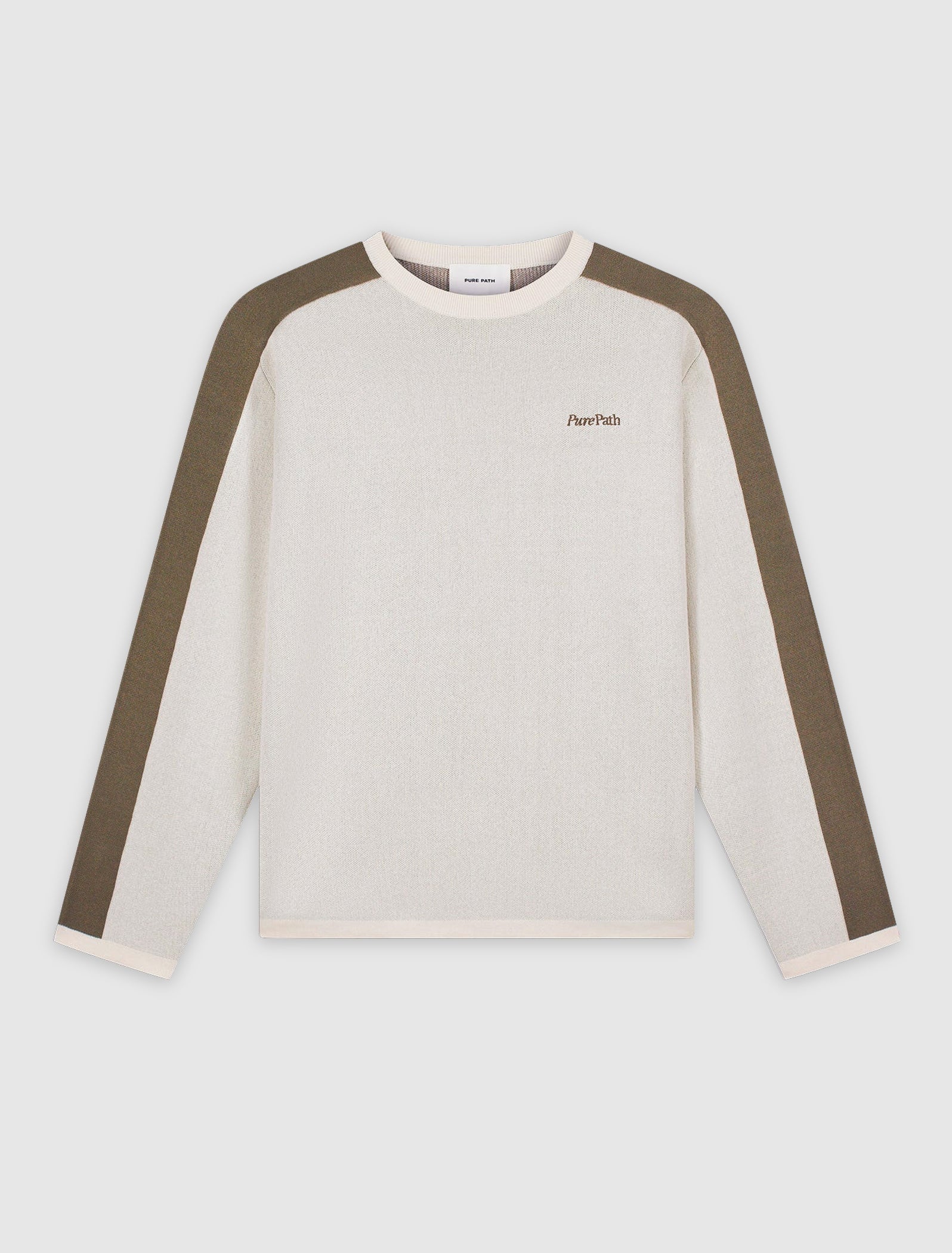 Jacquard Emblem Knit Sweater | Ecru