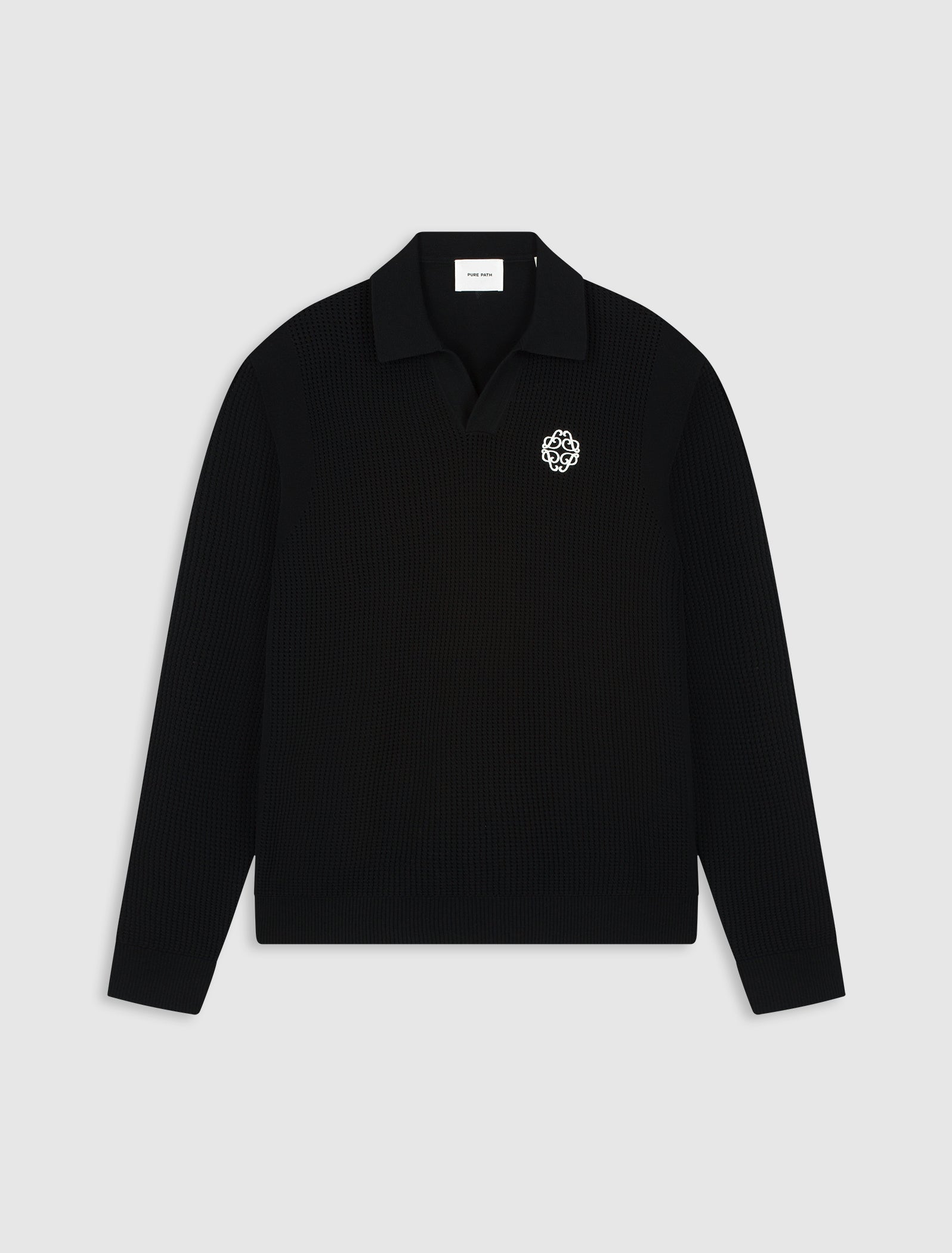 Emblem Knit Polo | Black