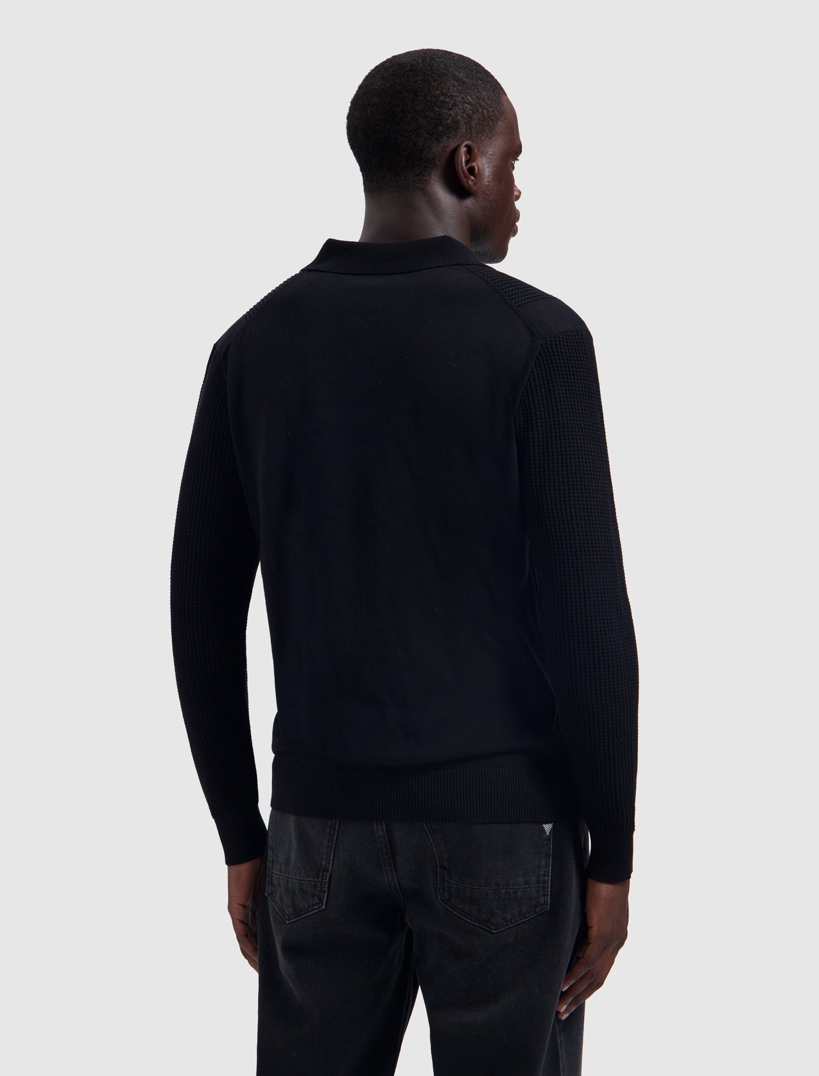 Emblem Knit Polo | Black