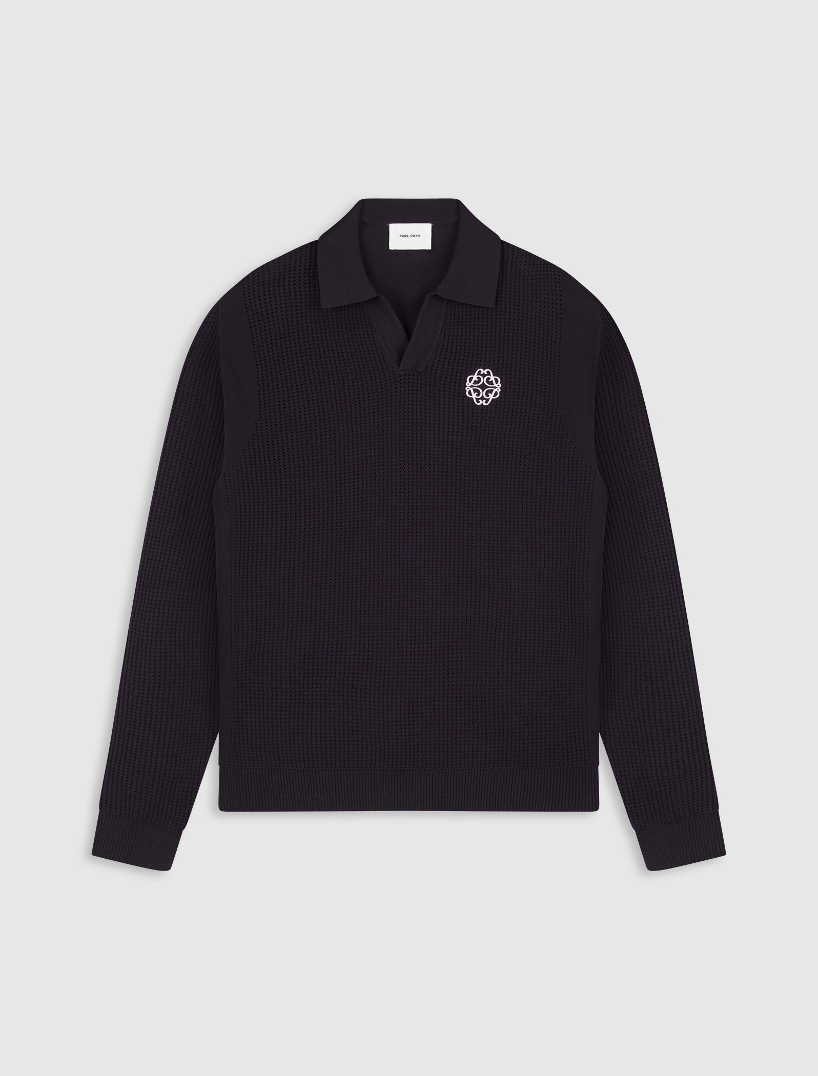 Emblem Knit Polo | Dark Brown