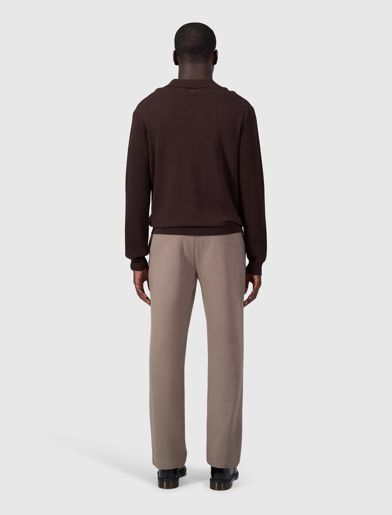 Emblem Knit Polo | Dark Brown