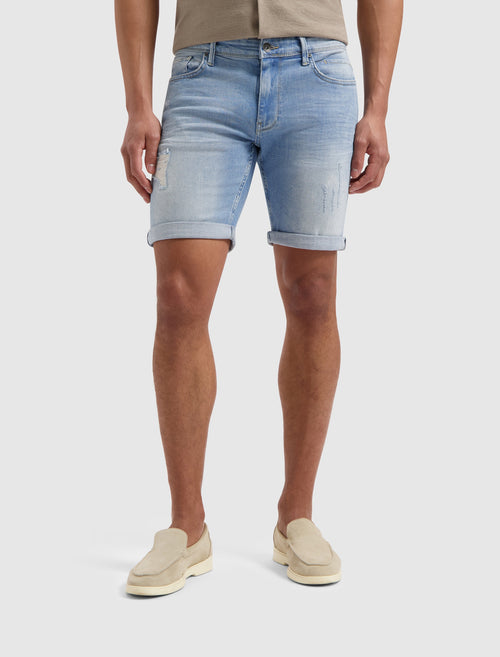 The Steve Skinny Fit Shorts | Denim Light Blue