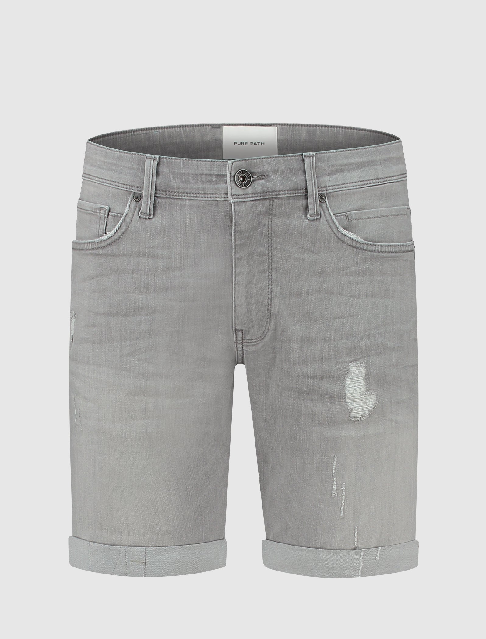 The Steve Skinny Fit Shorts | Denim Light Grey