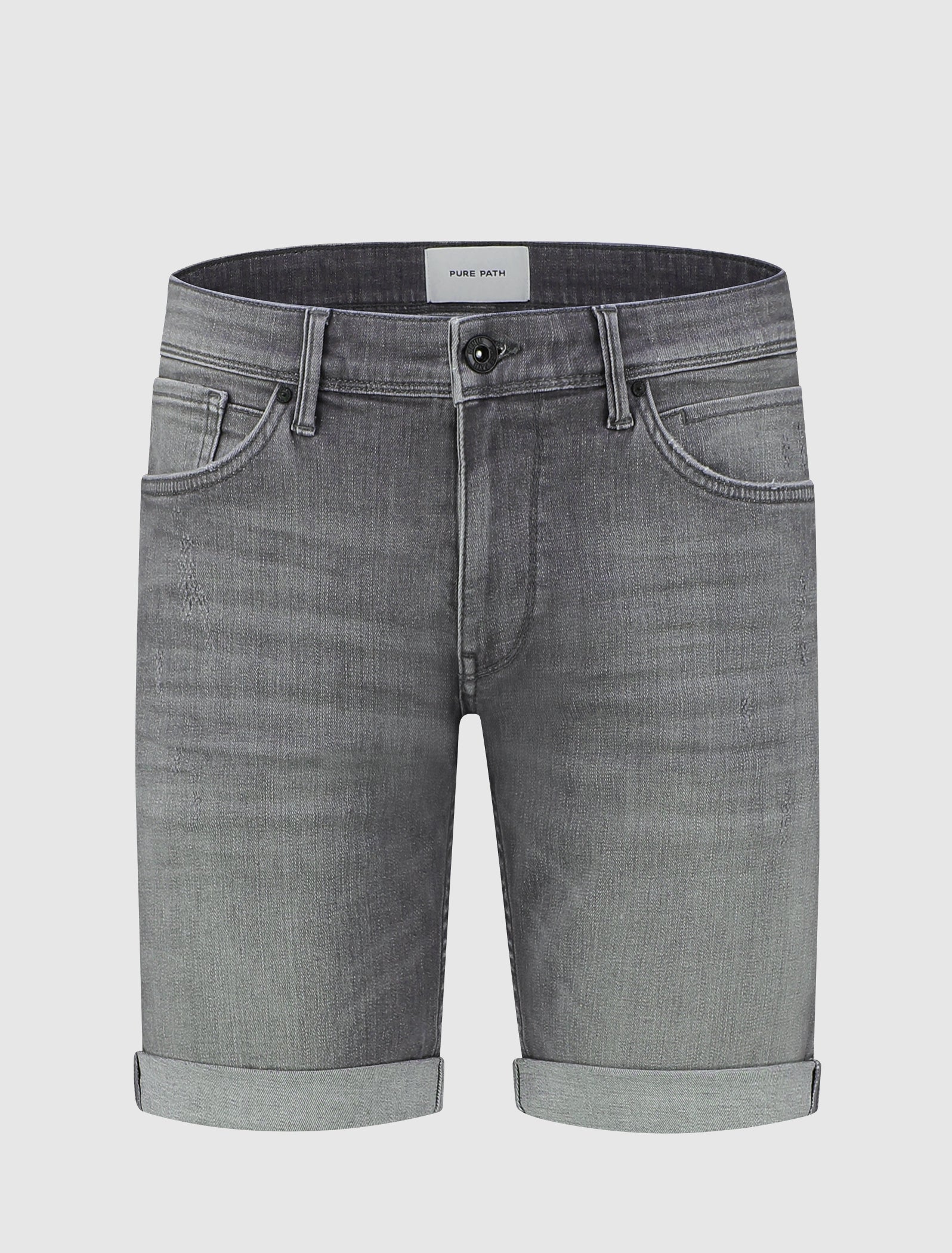 The Steve Skinny Fit Shorts | Denim Mid Grey