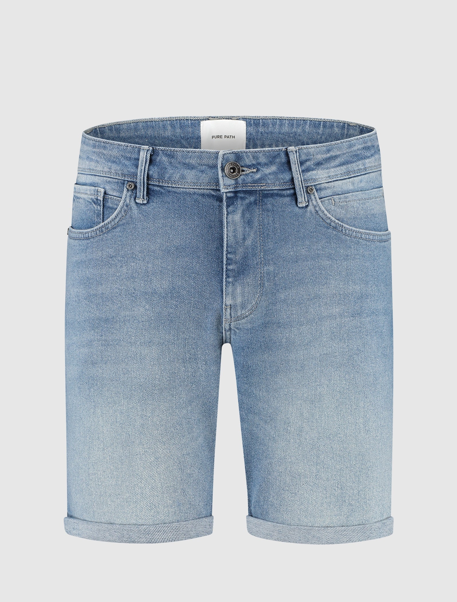 The Steve Skinny Fit Shorts | Denim Light Blue