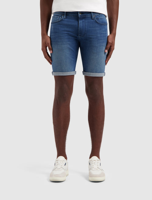 The Steve Skinny Fit Shorts | Denim Dark Blue
