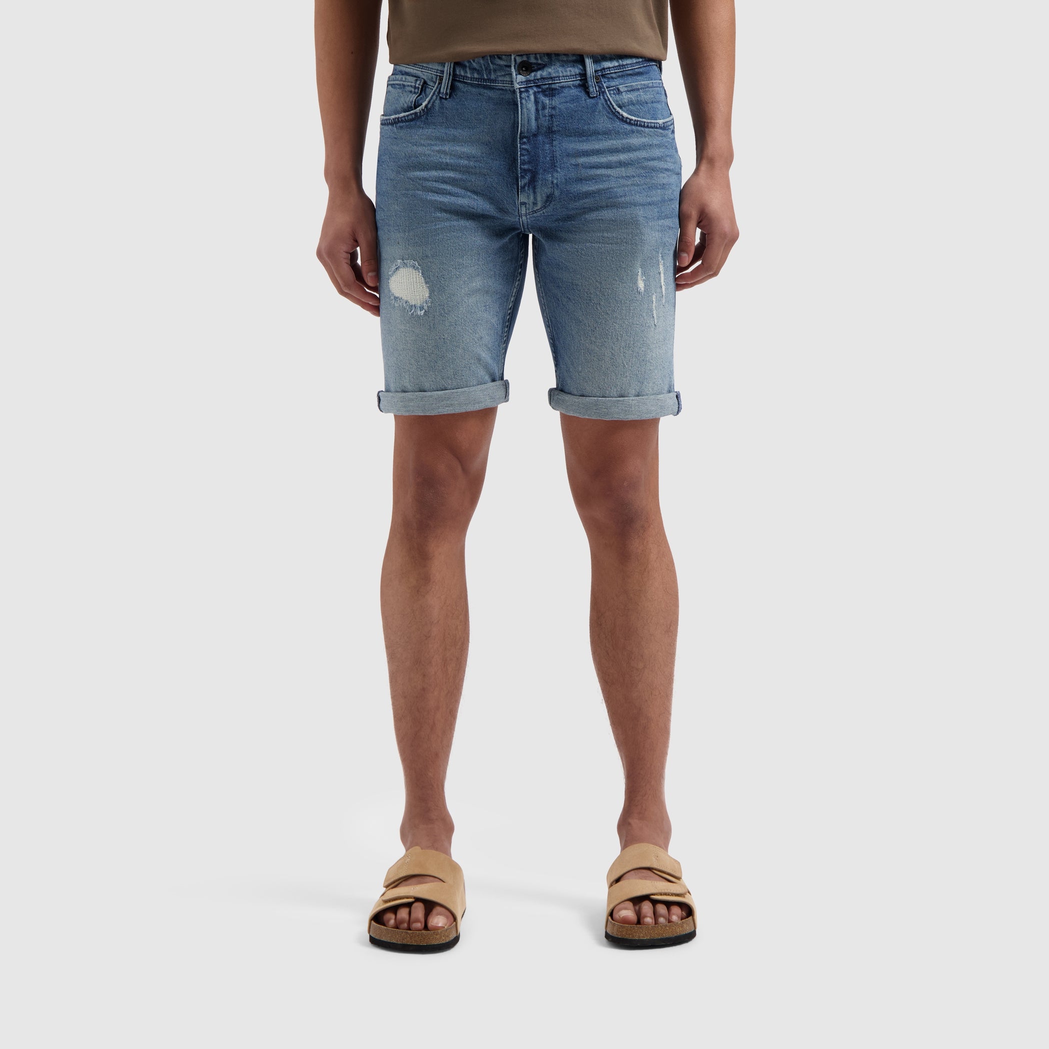The Miles Slim Fit Shorts | Denim Mid Blue