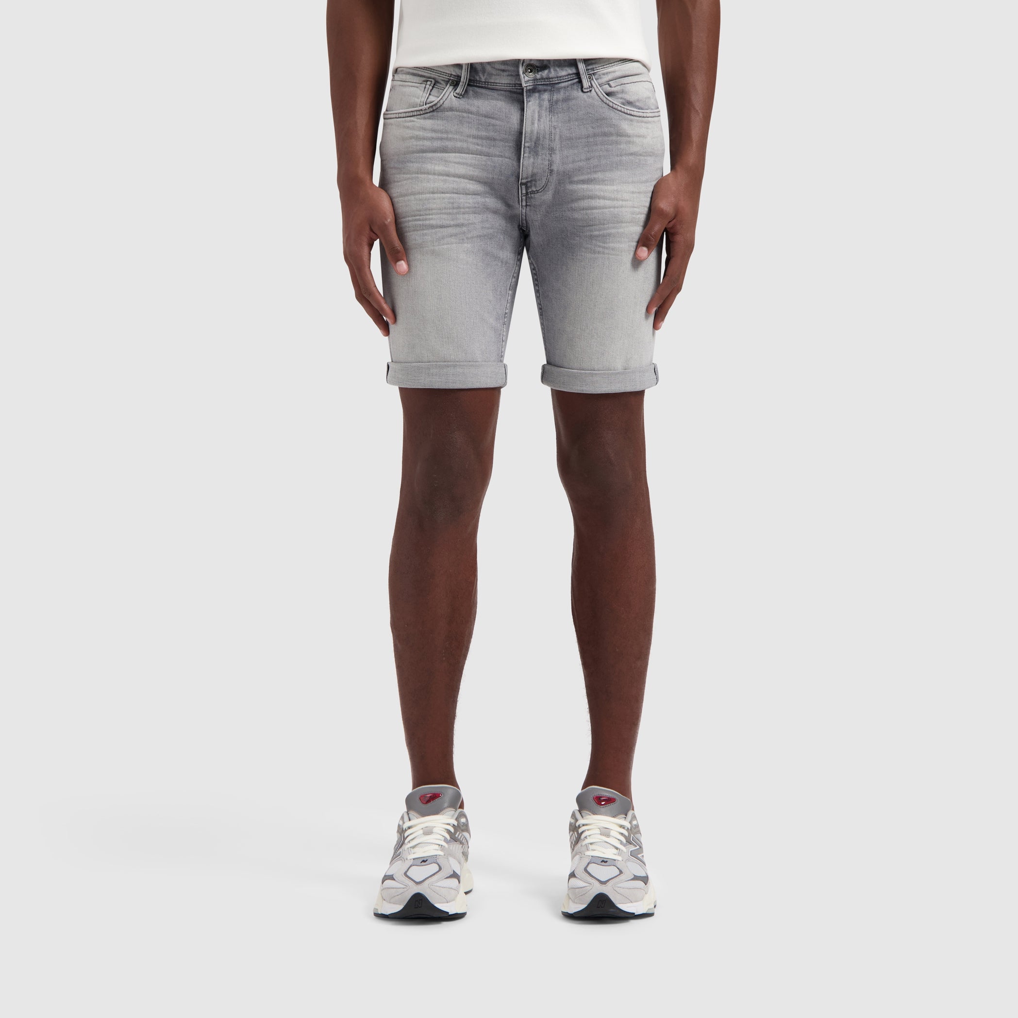 The Miles Slim Fit Shorts | Denim Mid Grey